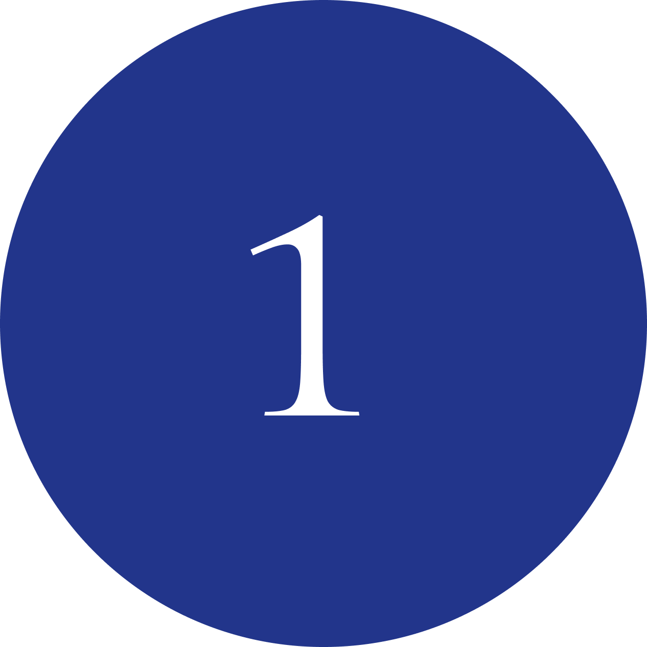 Ícone azul com o número 1 em destaque.