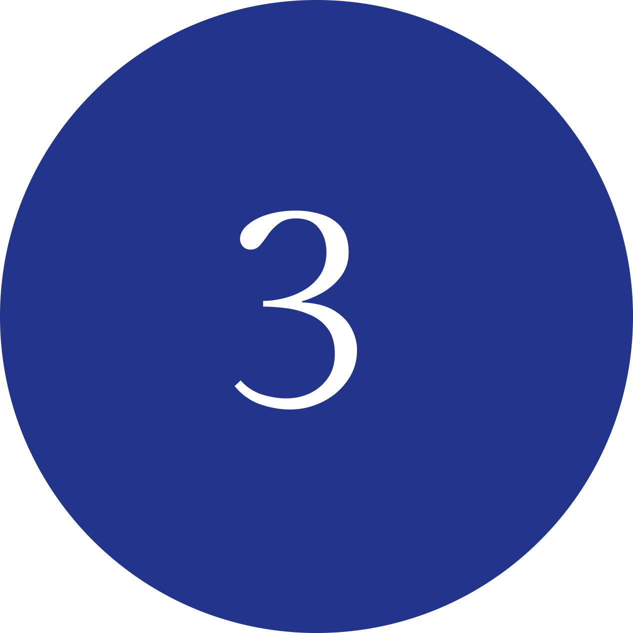 Ícone azul com o número 3 em destaque.