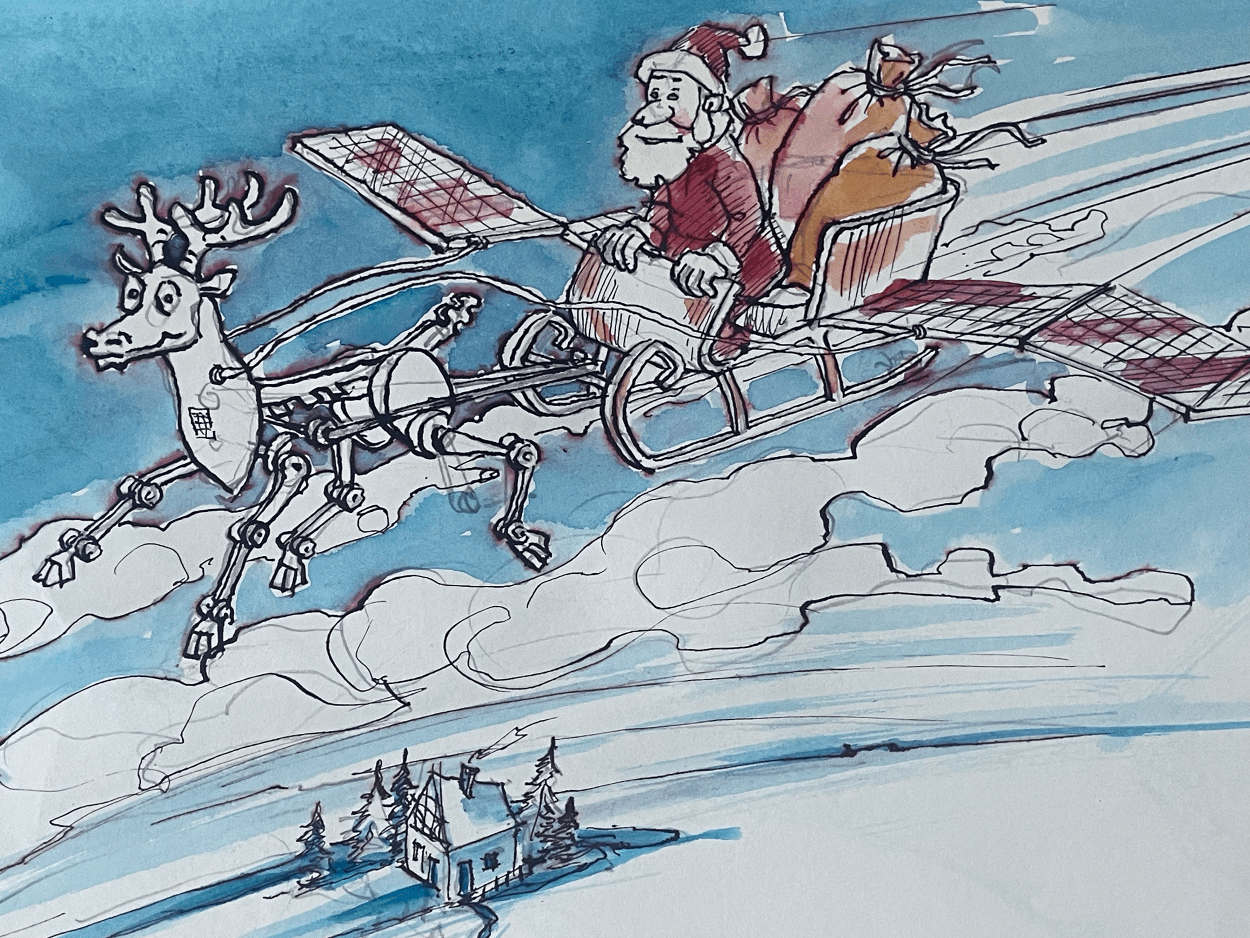 Weihnachtskarte Motiv "Rudolf 3000"