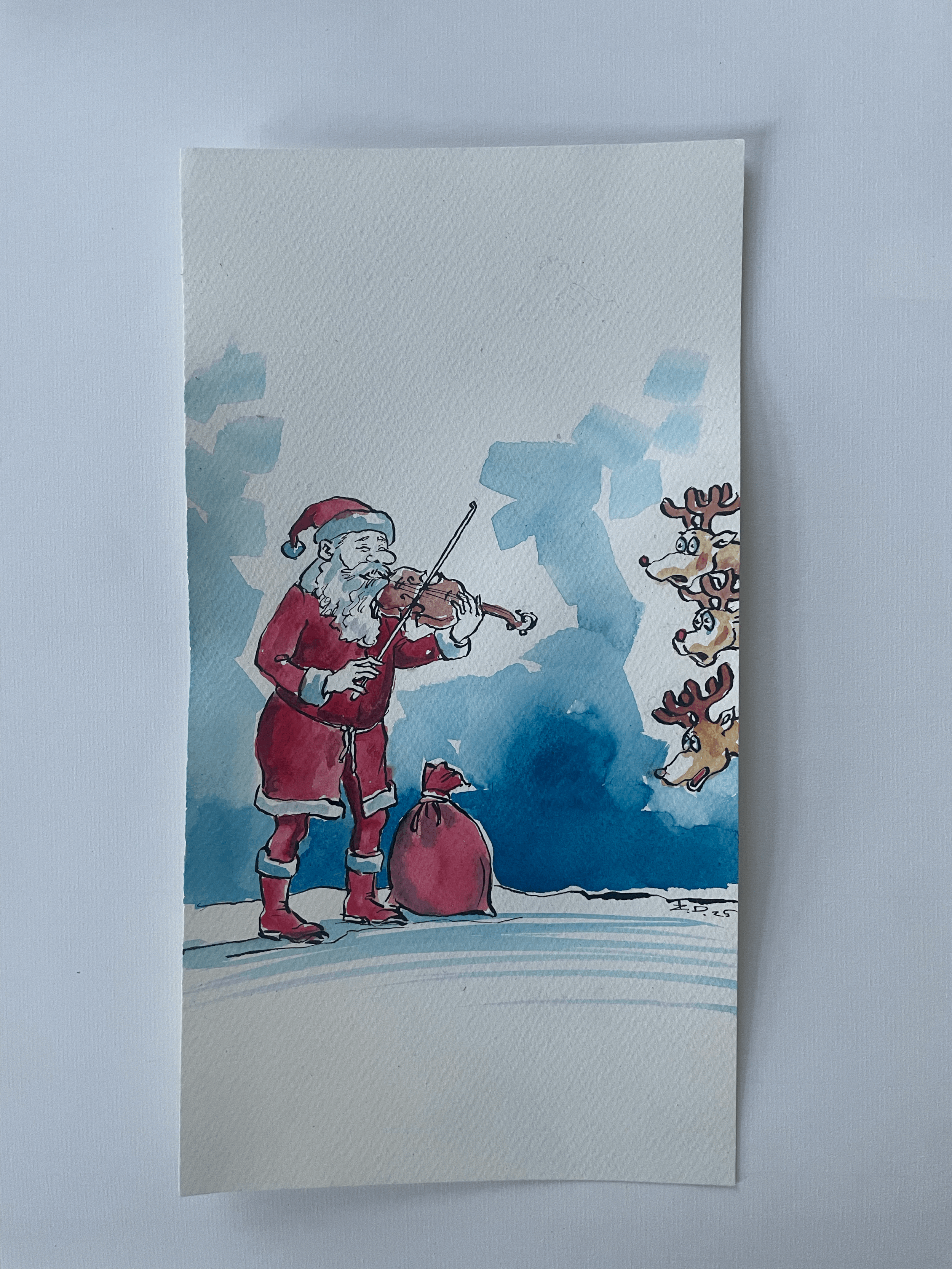 Weihnachtskarte Motiv "Violine" - Hochformat