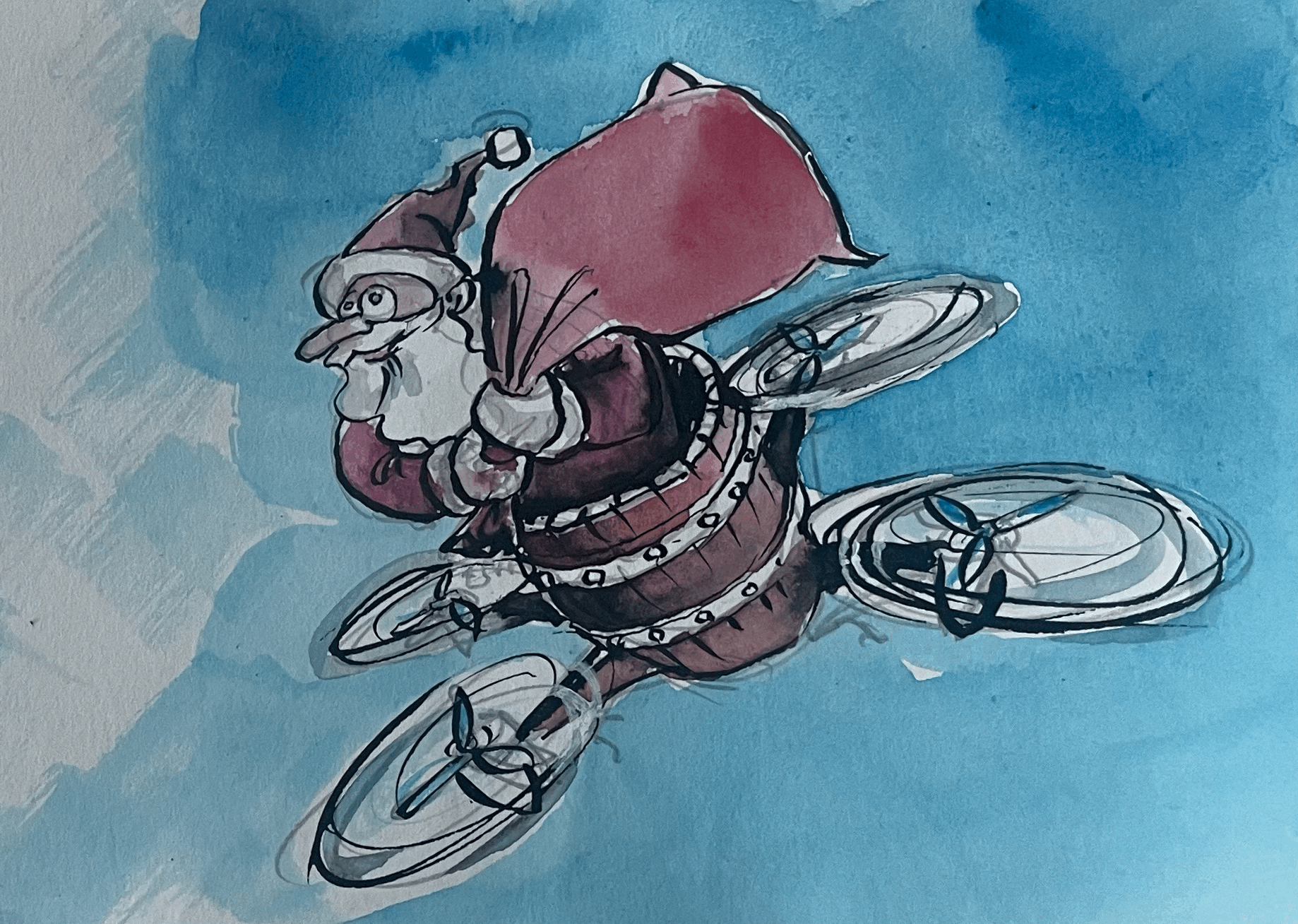 Weihnachtskarte Motiv "Drohne" - Querformat