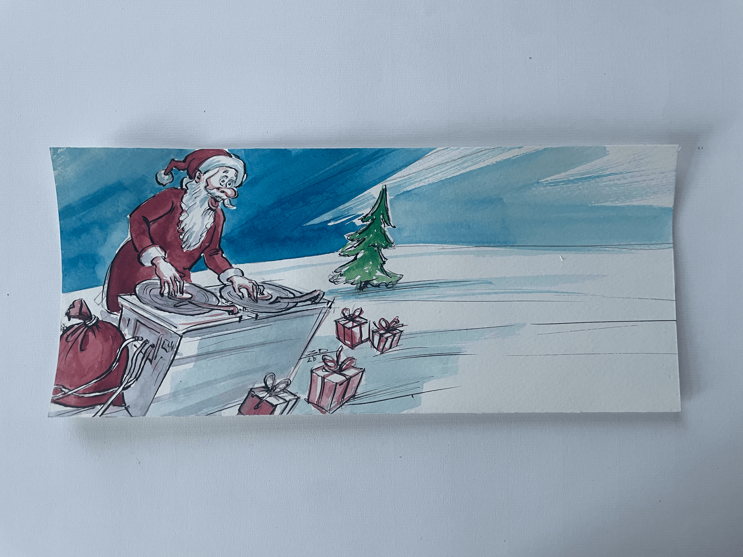 Weihnachtskarte Motiv "DJ Santa"