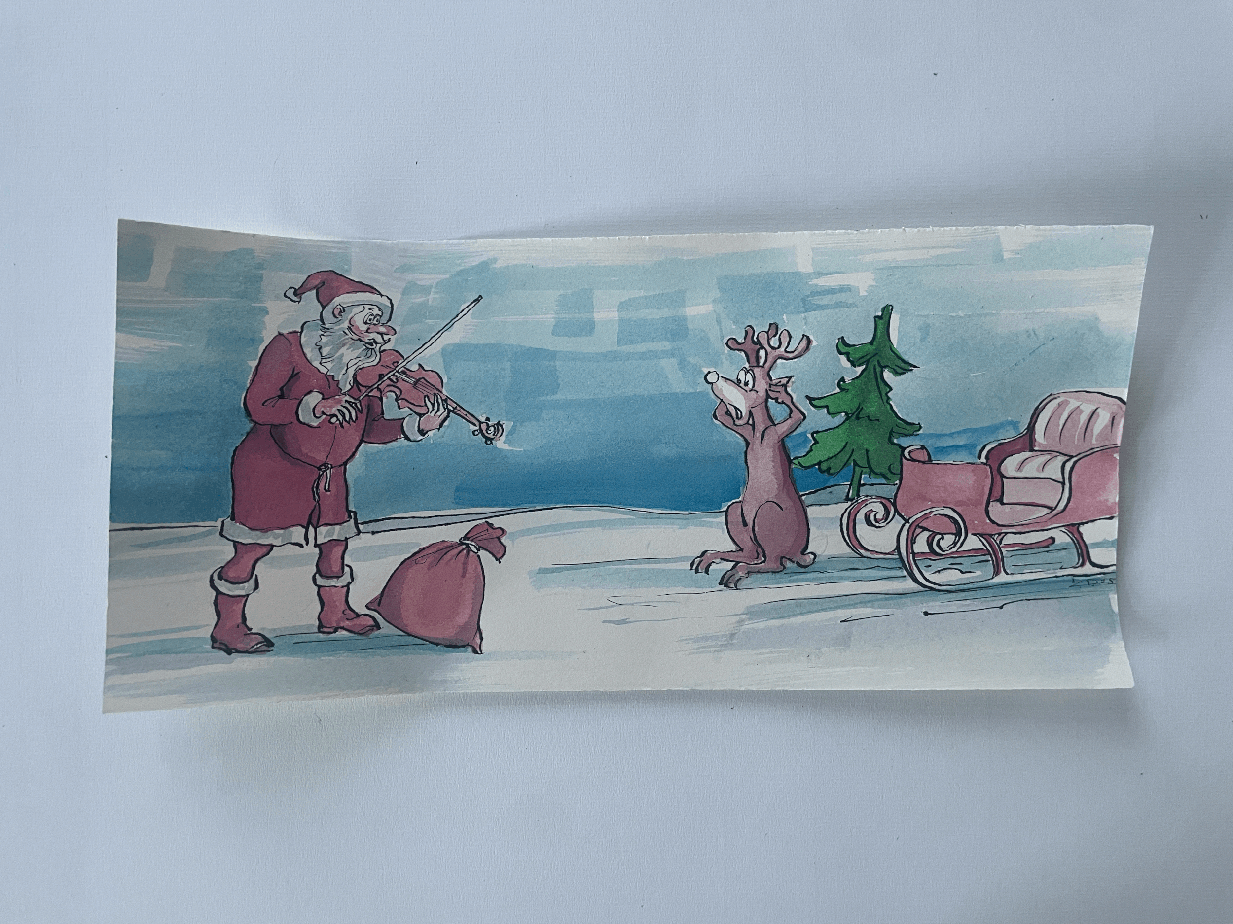 Weihnachtskarte Motiv "Violine" - Querformat