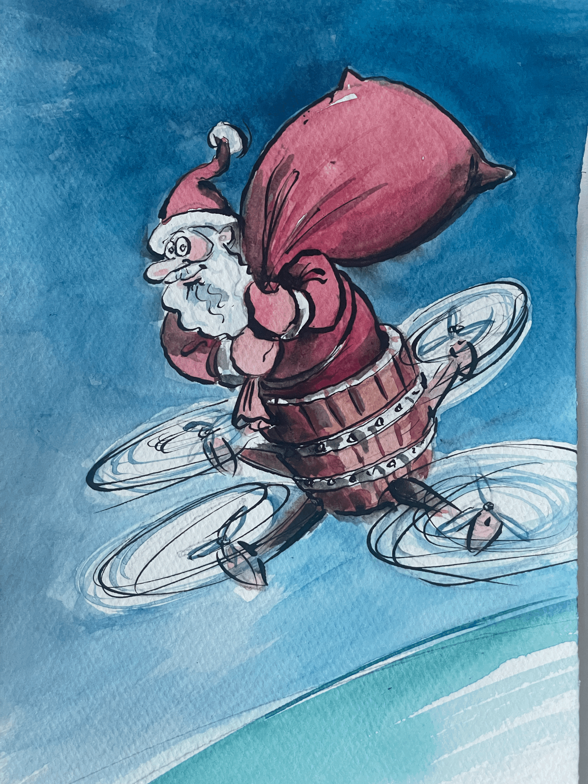 Weihnachtskarte Motiv "Drohne"