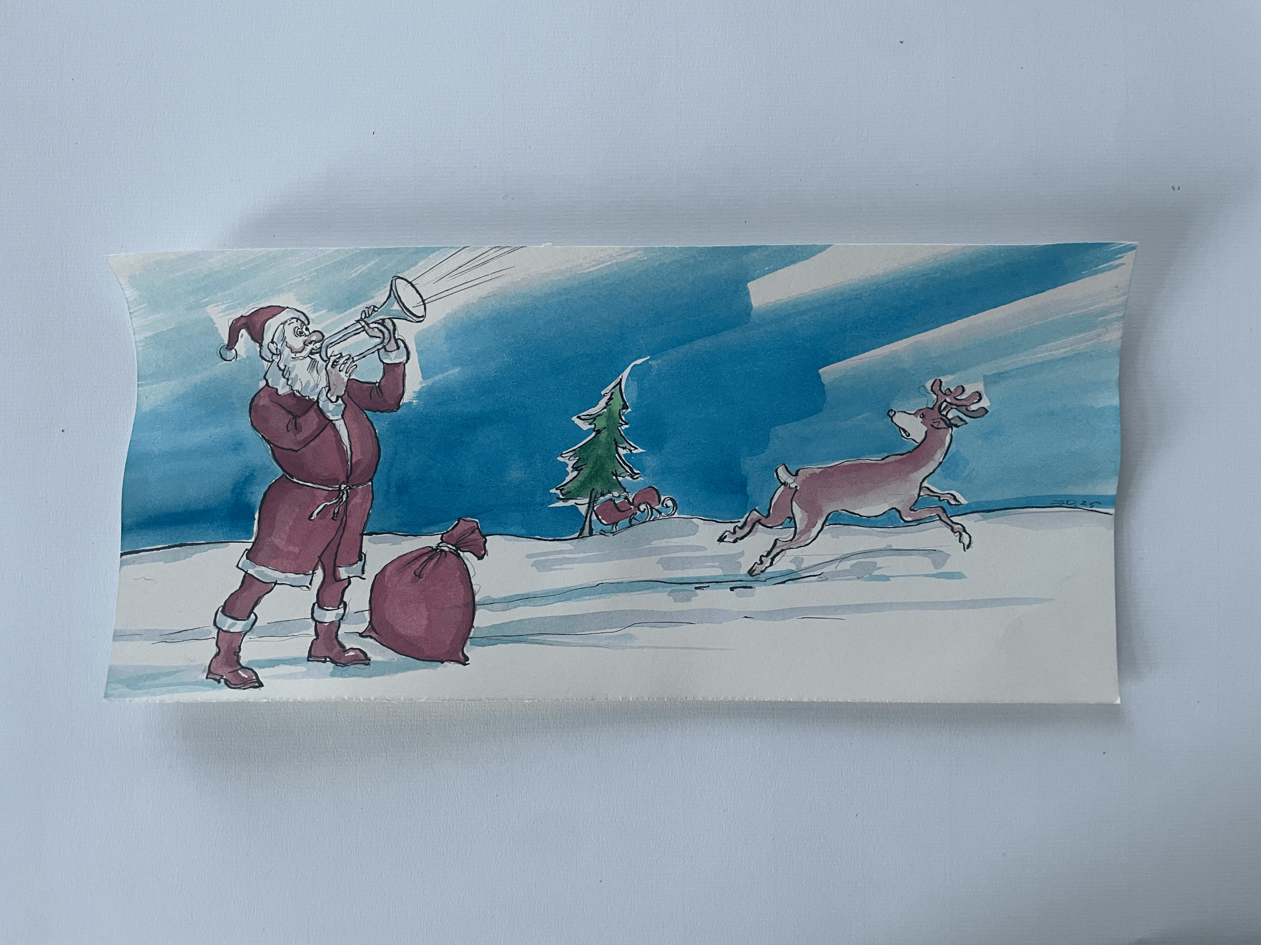 Weihnachtskarte Motiv "Trompete"