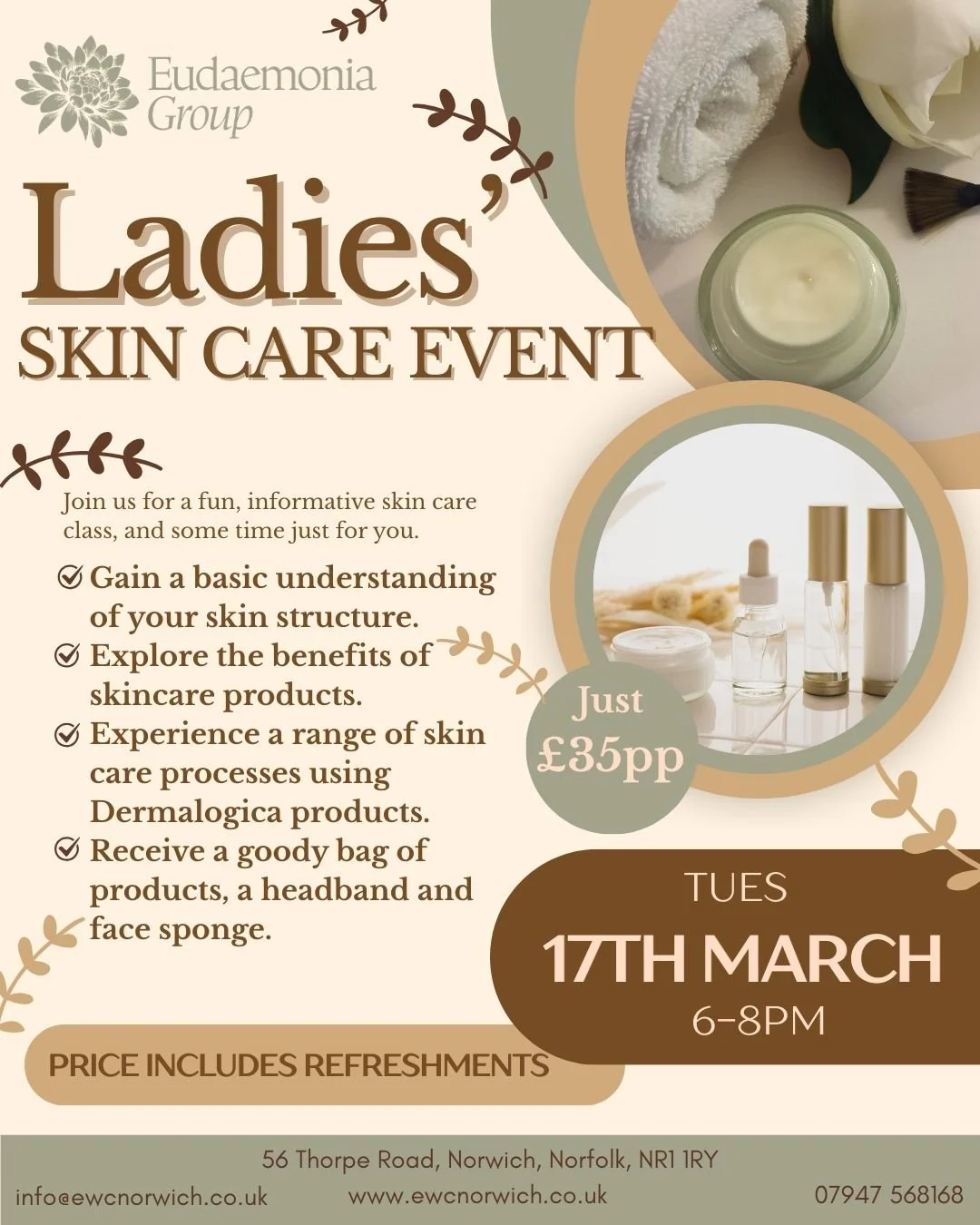 Stuck for idea's for Mother's Day? Why not treat a special lady to an evening of self-care? Head to the link in our bio to book. Spaces are limited. 

#mothersday #lovemums #selfcare #skincare #ladiesnight