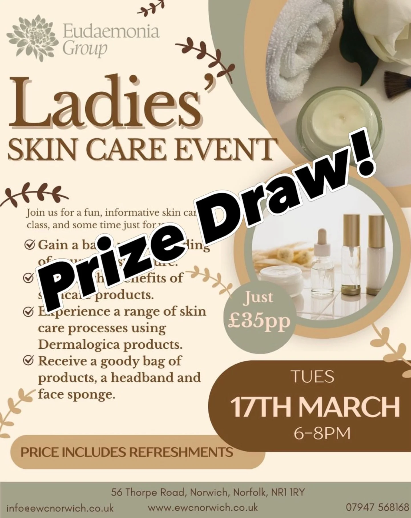 We are giving away 1 free place on our Ladies&rsquo; Skincare Event! 
All you have to do is:
🌸 Like the post
🌸 Tag someone you think deserves to attend
🌸 Share our post to your stories 
🌸 Follow our page 

Prize draw will be held on FRIDAY! 

#se