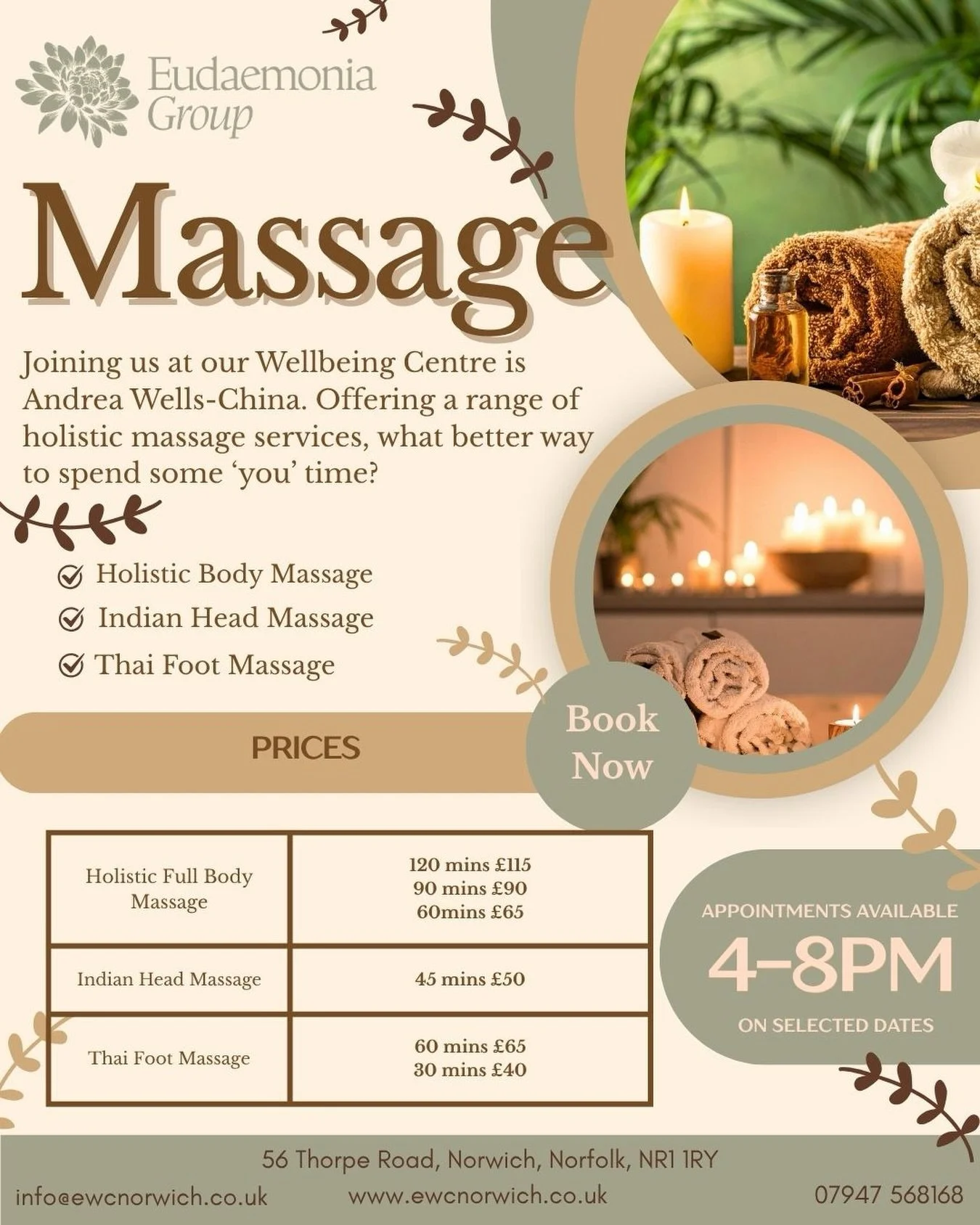 Need some &ldquo;you&rdquo; time? 
Check out our BRAND NEW massage service at our peaceful wellbeing centre in the heart of Norwich! 

#massage #headmassage #wellbeing #selfcare #footmassage