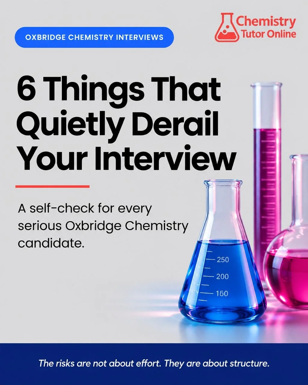 Getting the interview is the achievement. Losing it to something that was never on your revision list is the quiet tragedy most students never see coming.

Here's what a lot of students don't realise until they're in the room: an Oxbridge Chemistry i