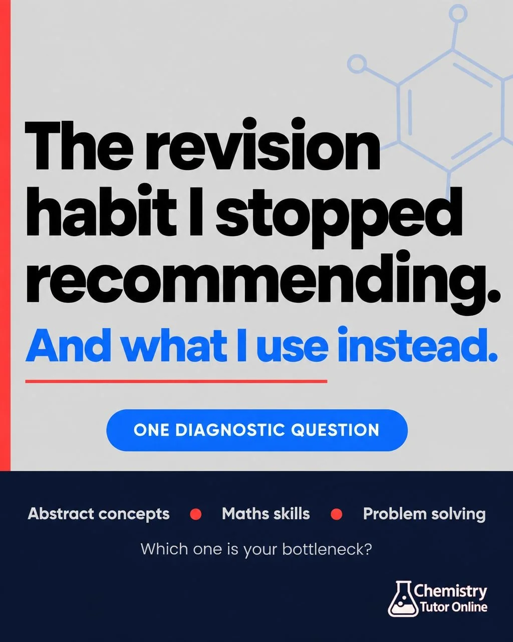 Flashcards, read through notes, repeat. I quietly stopped recommending that revision plan years ago.

Here's why. Chemistry isn't really one subject. It quietly asks students to do four very different things at once: hold abstract concepts, apply mat