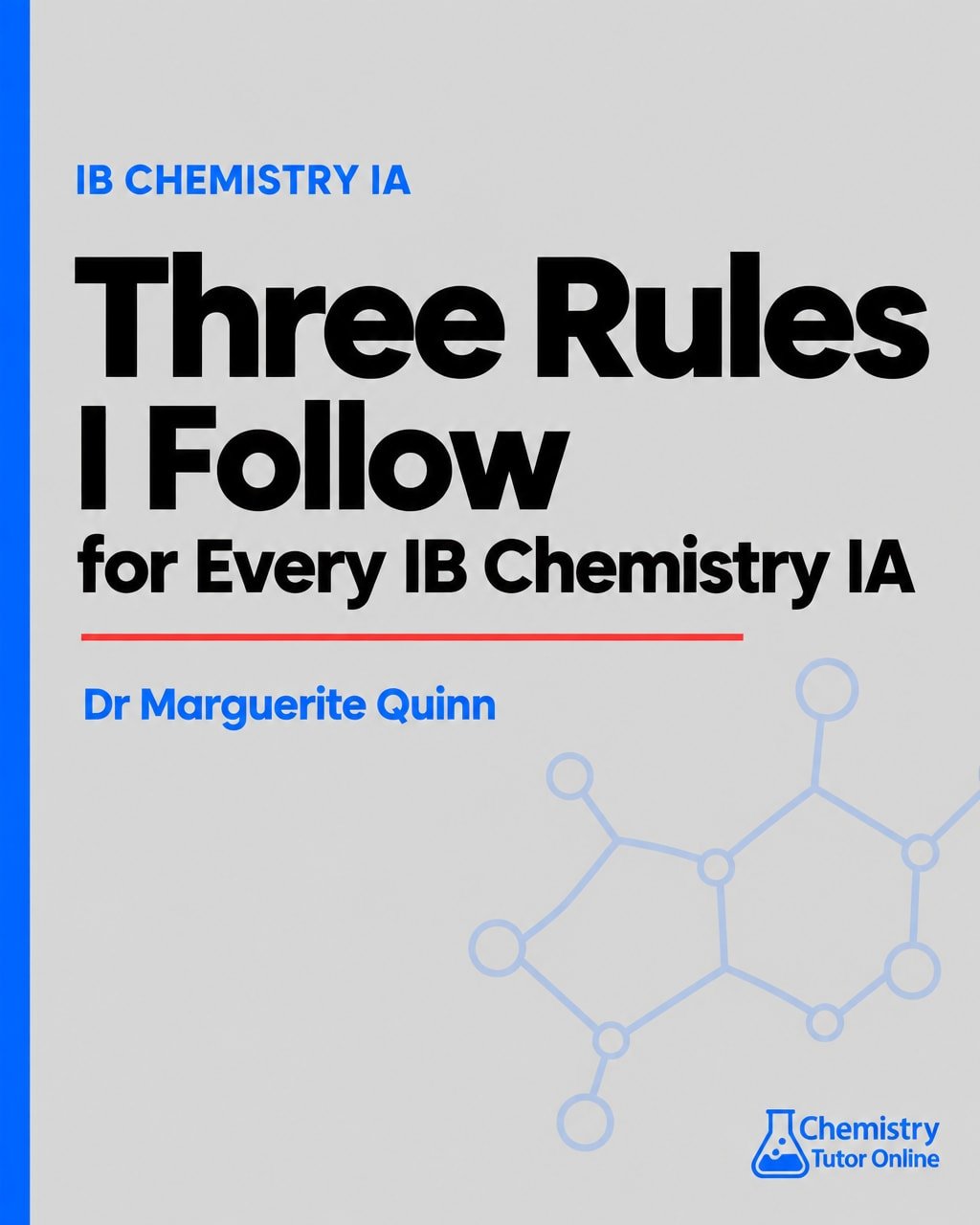 Good IA results are not a talent story. They come from a student following the right process from the start, not the night before the deadline.

Here are the three rules I hold in every IB Chemistry IA session. Not suggestions. Decisions I've already