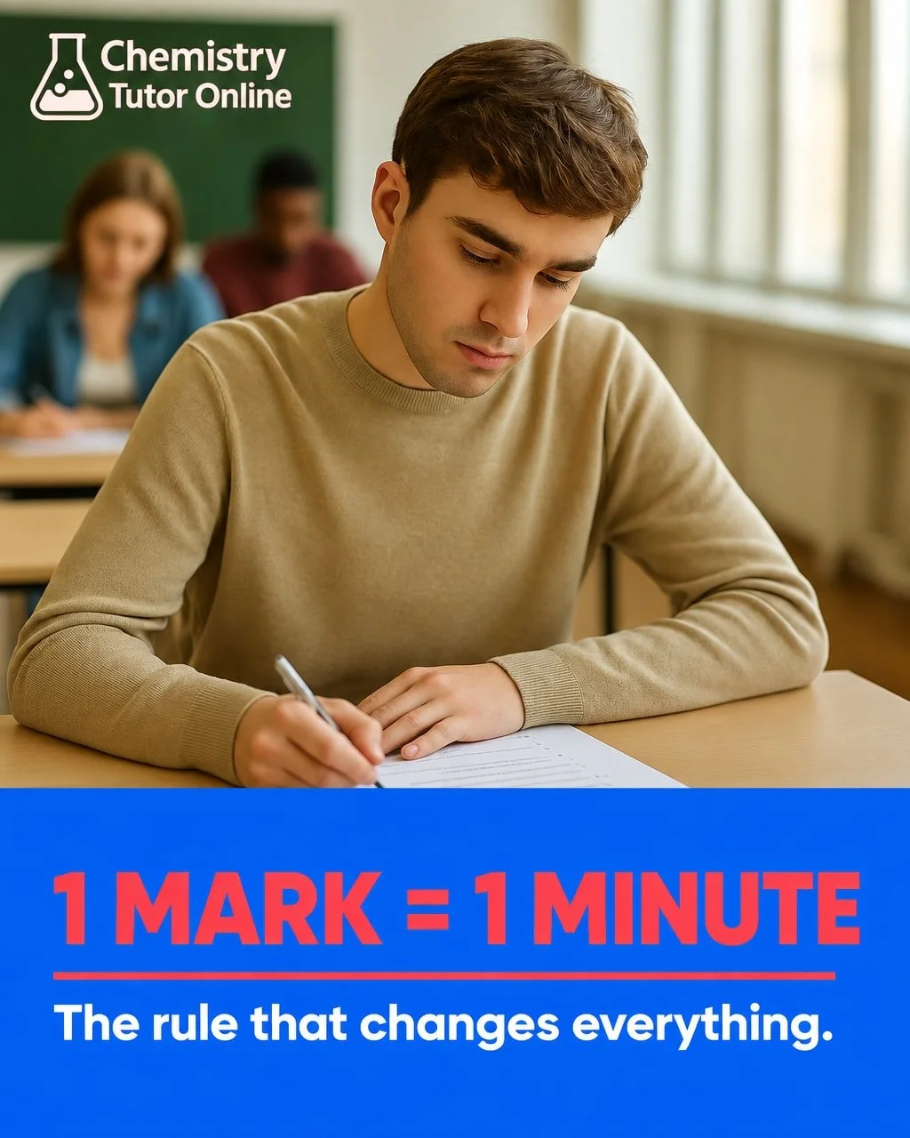 One mark equals one minute. Three seconds to read that. Years to actually follow it under pressure.

That's the rule. It sounds simple, and it is. But knowing it and running your whole paper by it when the clock is going are two completely different 