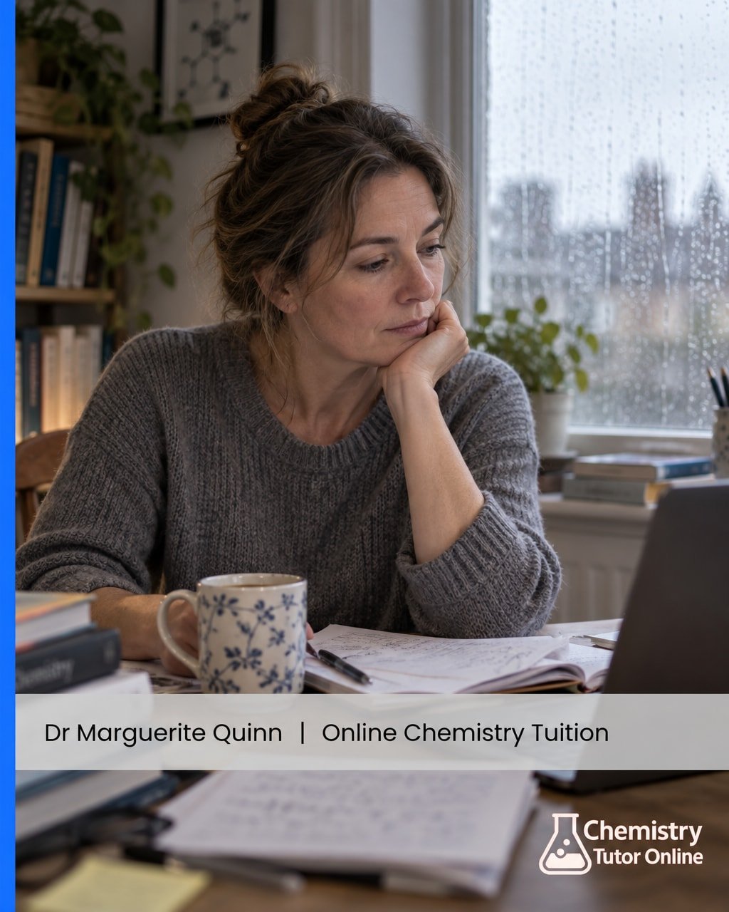 The tea went cold at some point. I'm not sure when.

I was sitting between sessions, watching rain streak the window, still thinking about the same thing I keep coming back to. When a student hits a wall in organic chemistry, or energetics stops maki