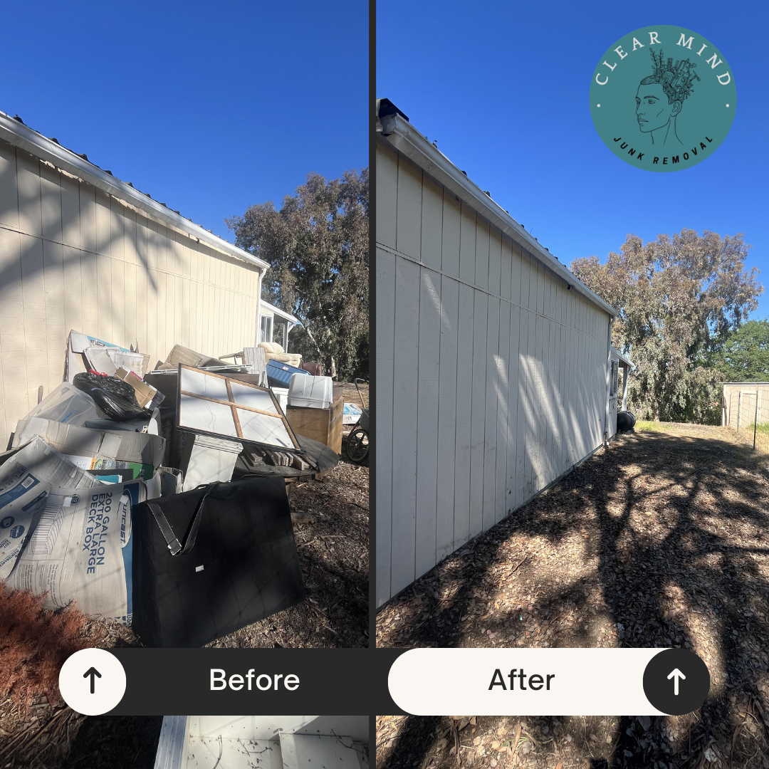 Big General Junk pile off-haul completed in Paso Robles, CA. Furniture, general junk, dressers, electronics, and more!