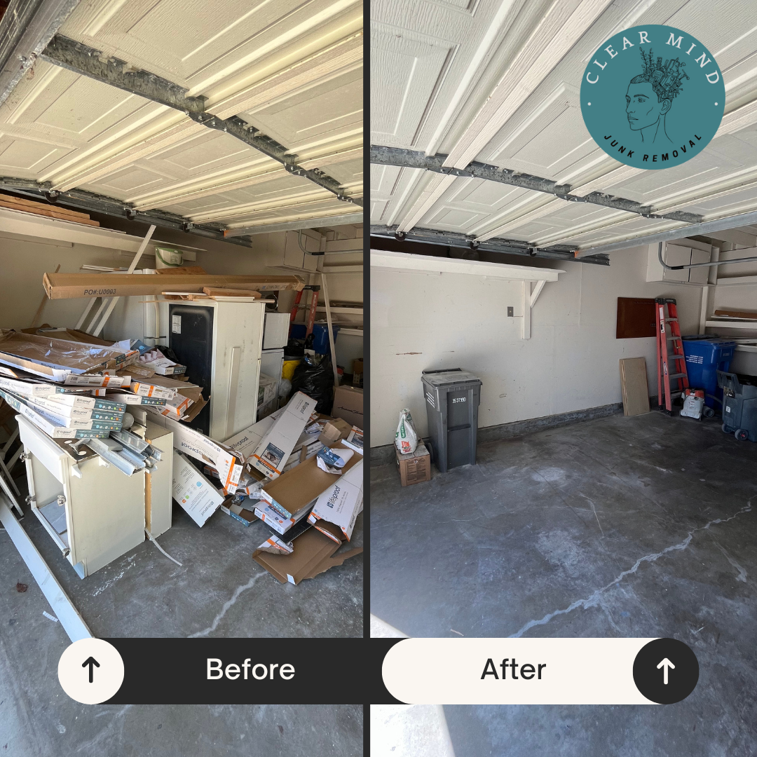 Construction debris being picked up in San Luis Obispo for a junk removal service, for a local contractor 