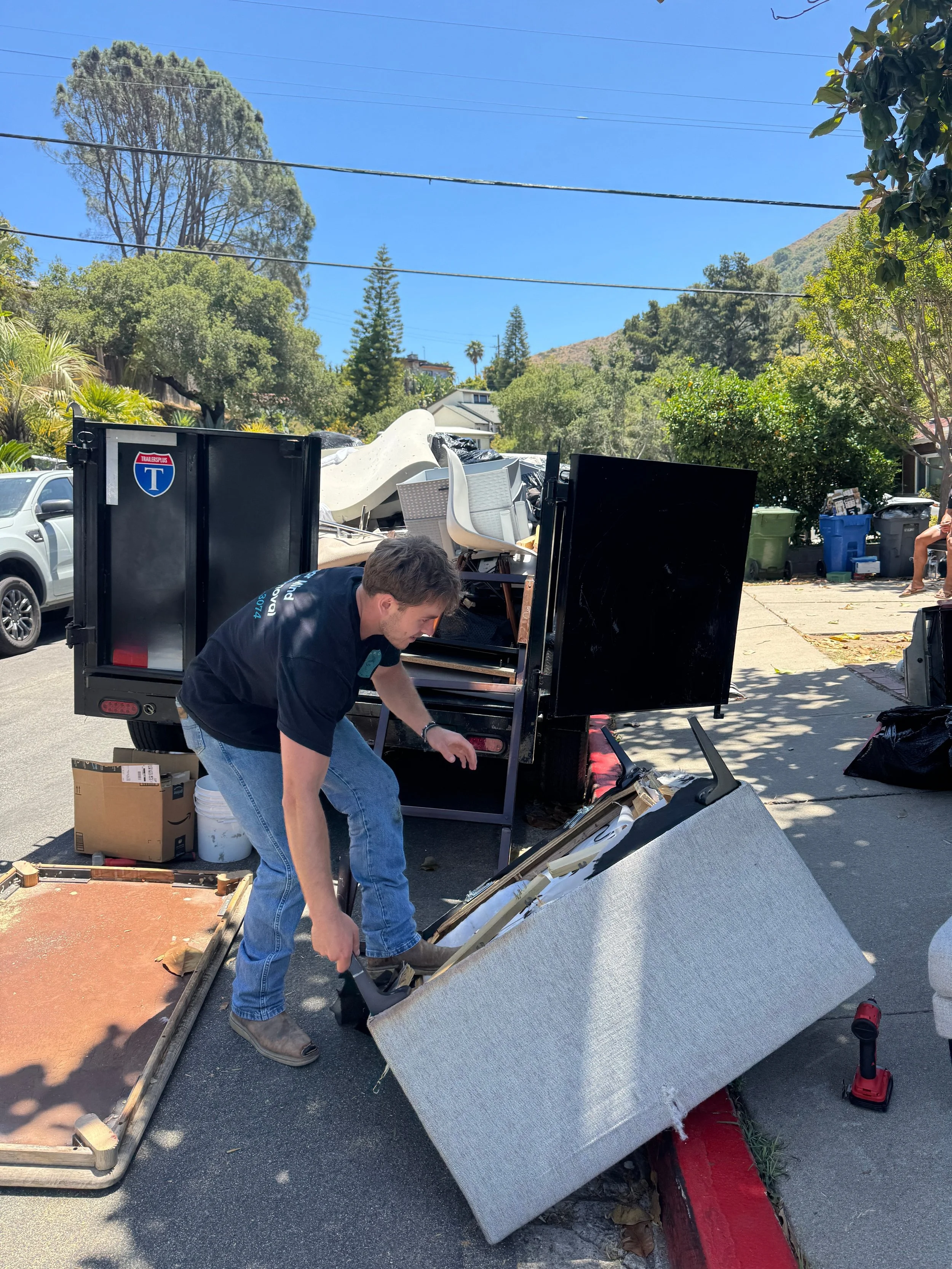 Clear Mind Junk Removal off-hauling a load of furniture, general junk and more in San Luis Obispo