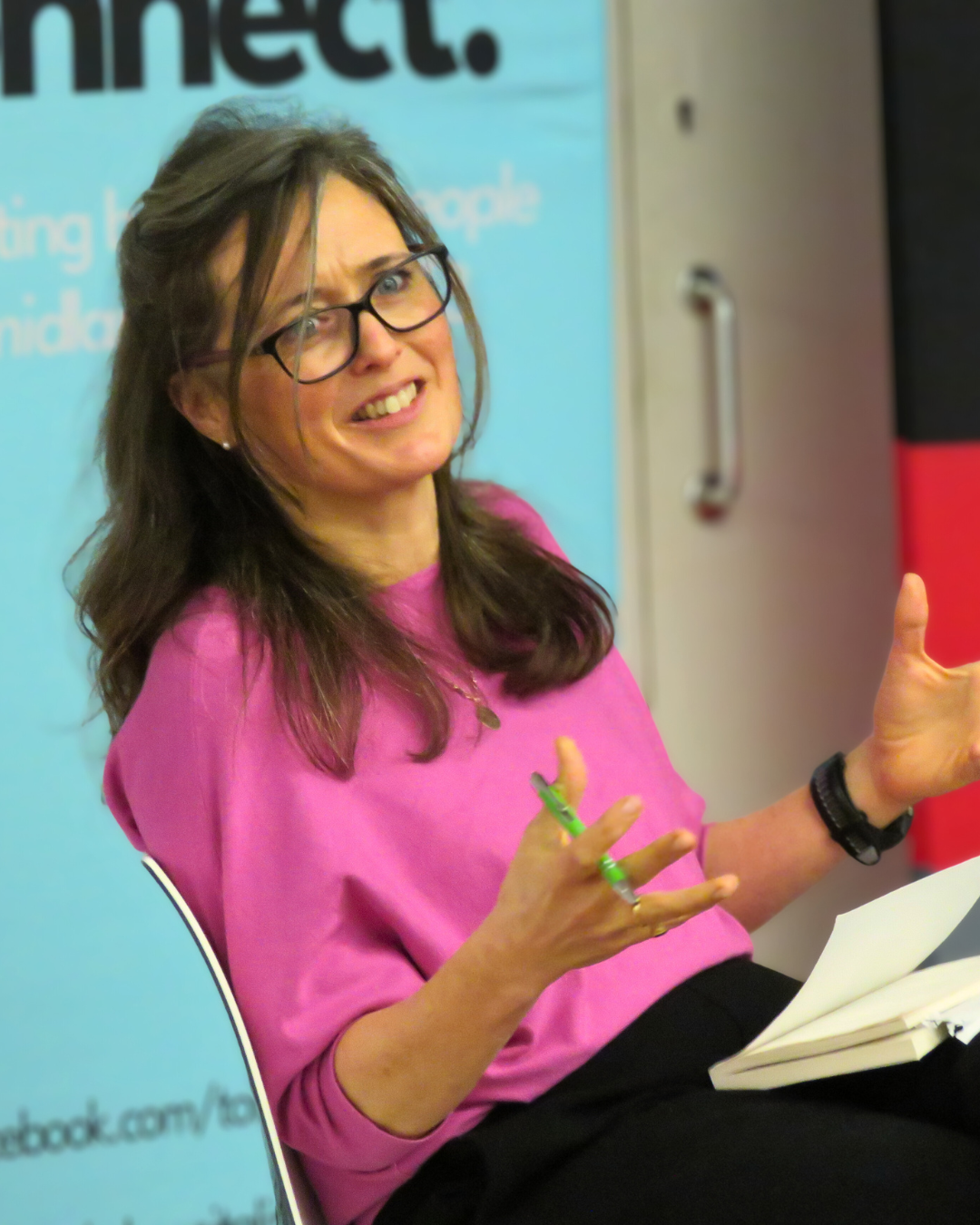 Cassie Davison speaking during a Stand Out Hospitality Q&A at the Midlands Hospitality Network, discussing independent hospitality and operator reality.