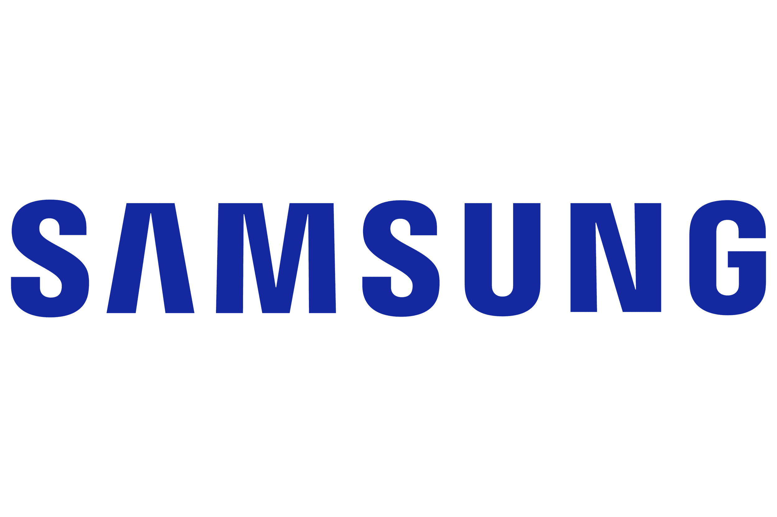 Samsung logo in blue text