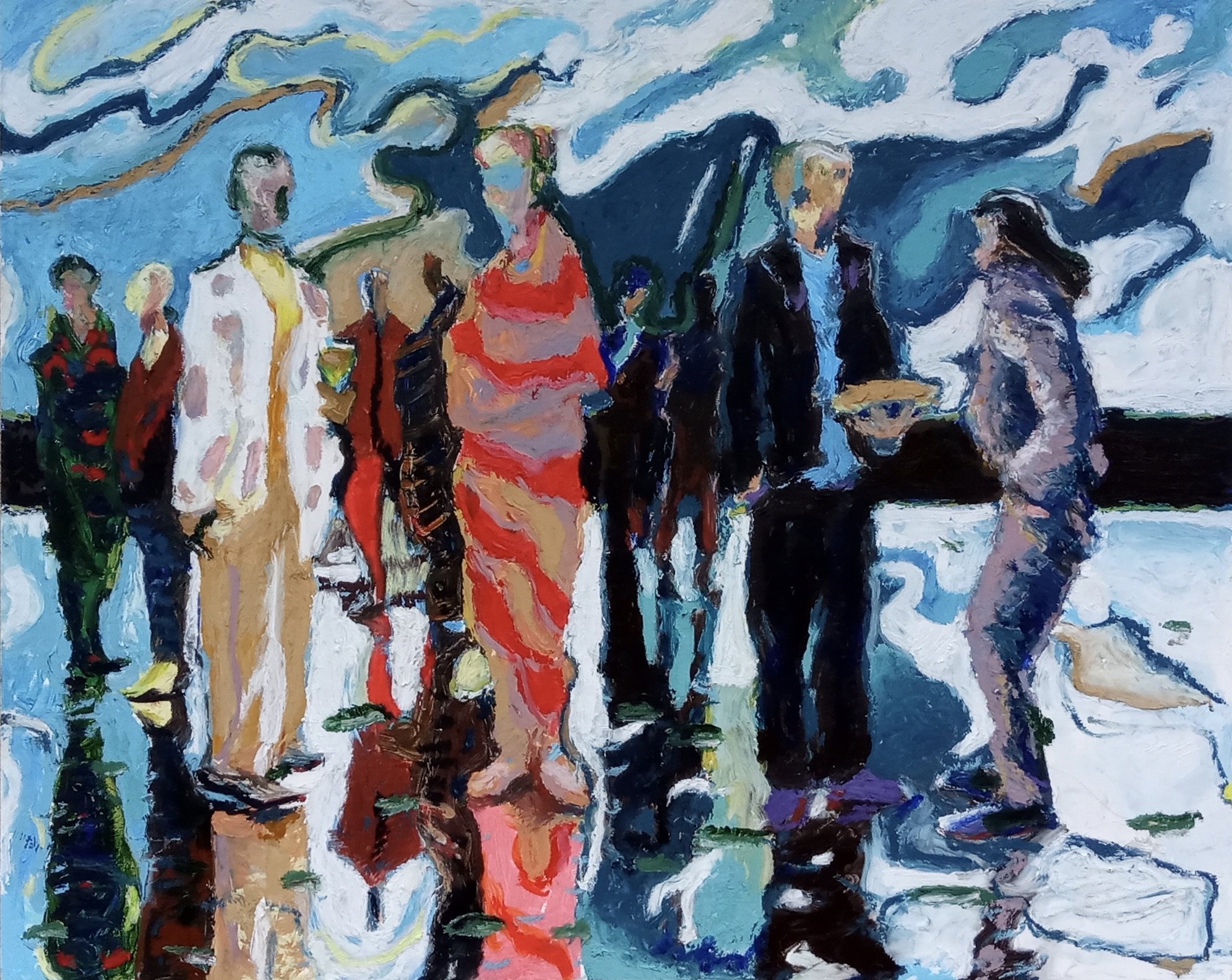 Red Stripes, oil pastel on gesso board.jpeg