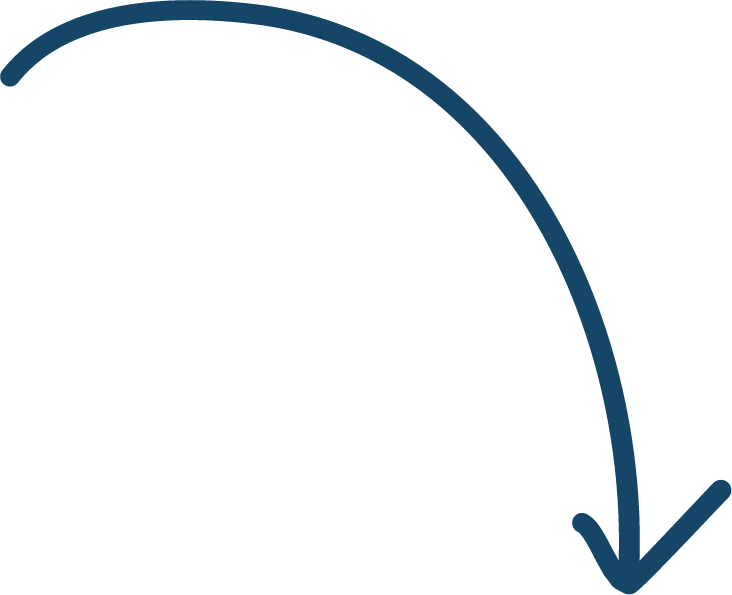 A hand-drawn blue arrow pointing down and to the right.
