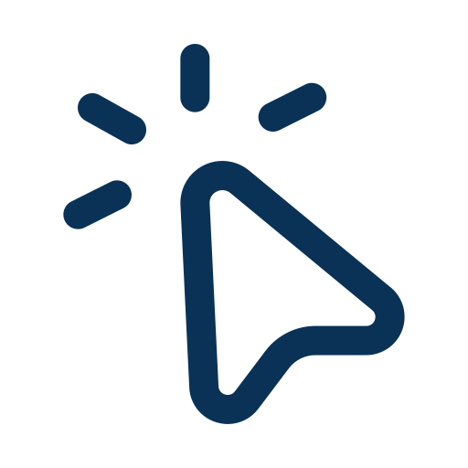 Icon of a computer cursor with spark lines indicating activity or selection