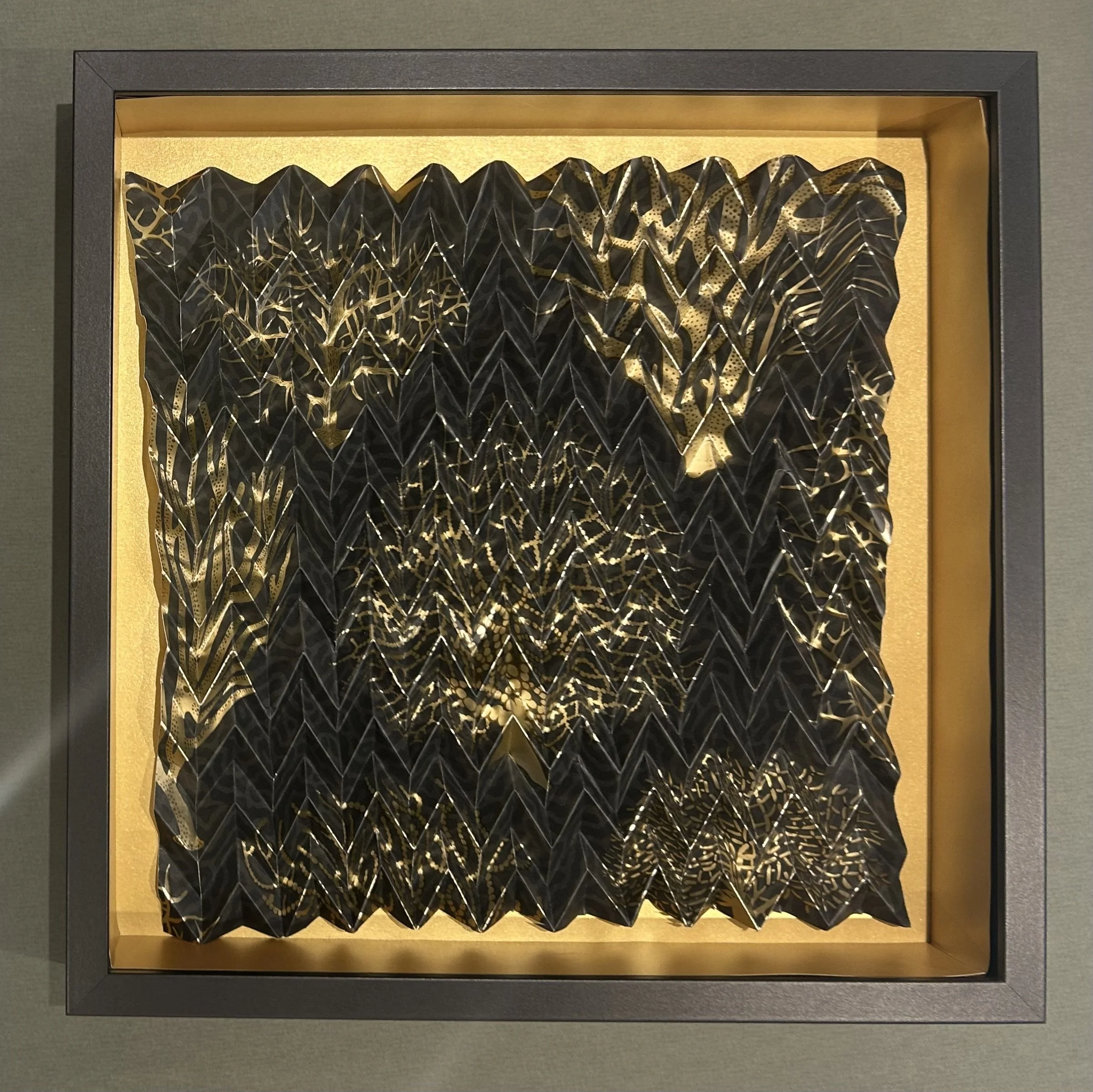 Folded Gold Seaweed  Folded wallpaper 35x35cm £63 ARNE KARLSEN.jpeg