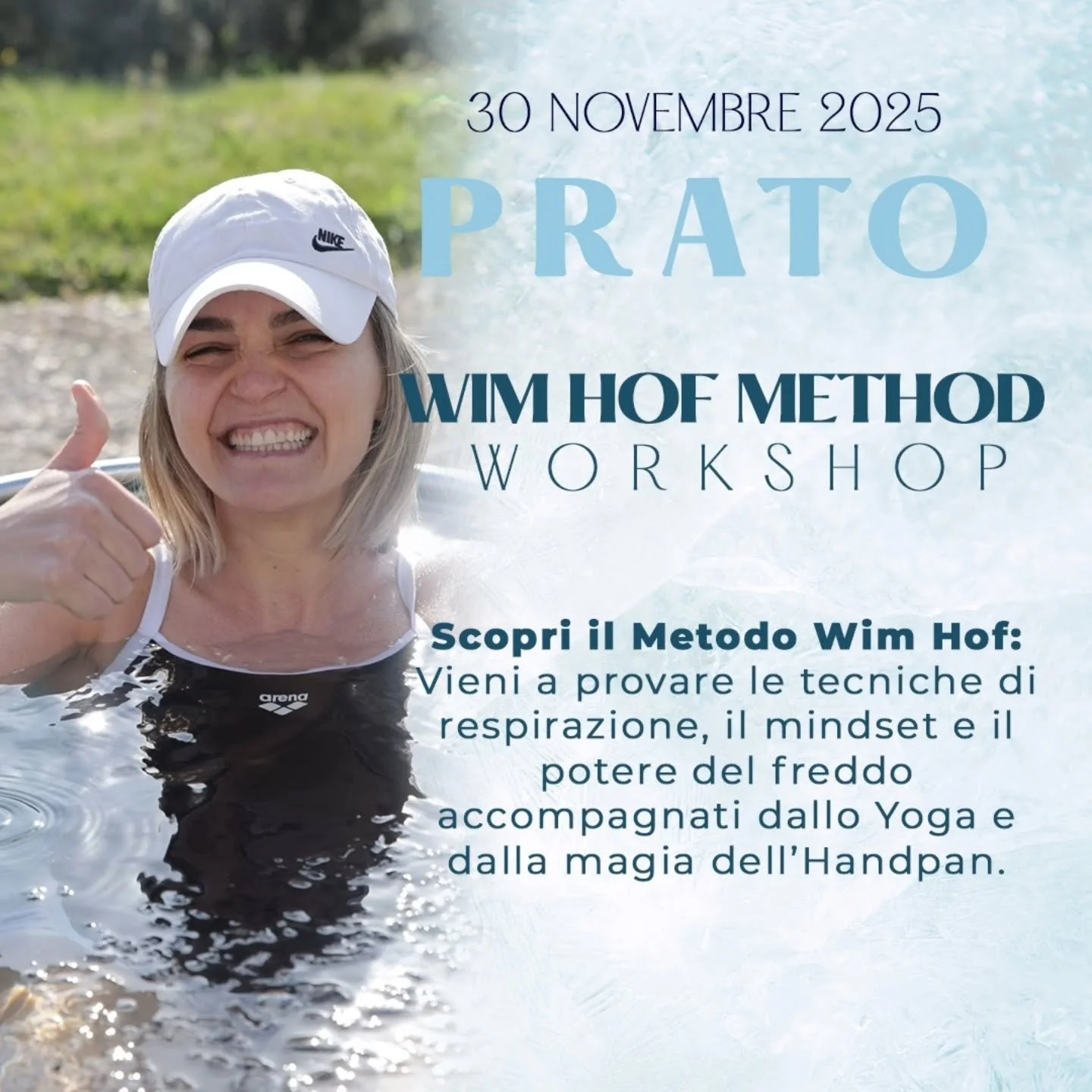 ⏳ ULTIMI POSTI ⏳
Un pomeriggio per scoprire i segreti del metodo Wim Hof: respirazione, freddo e mentalit&agrave; vincente.
🧘&zwj;♀️ Yoga + 🧊 Bagno ghiacciato = Energia pura e benessere garantito!
🚀 Non perdere l&rsquo;occasione: clicca e prenota 