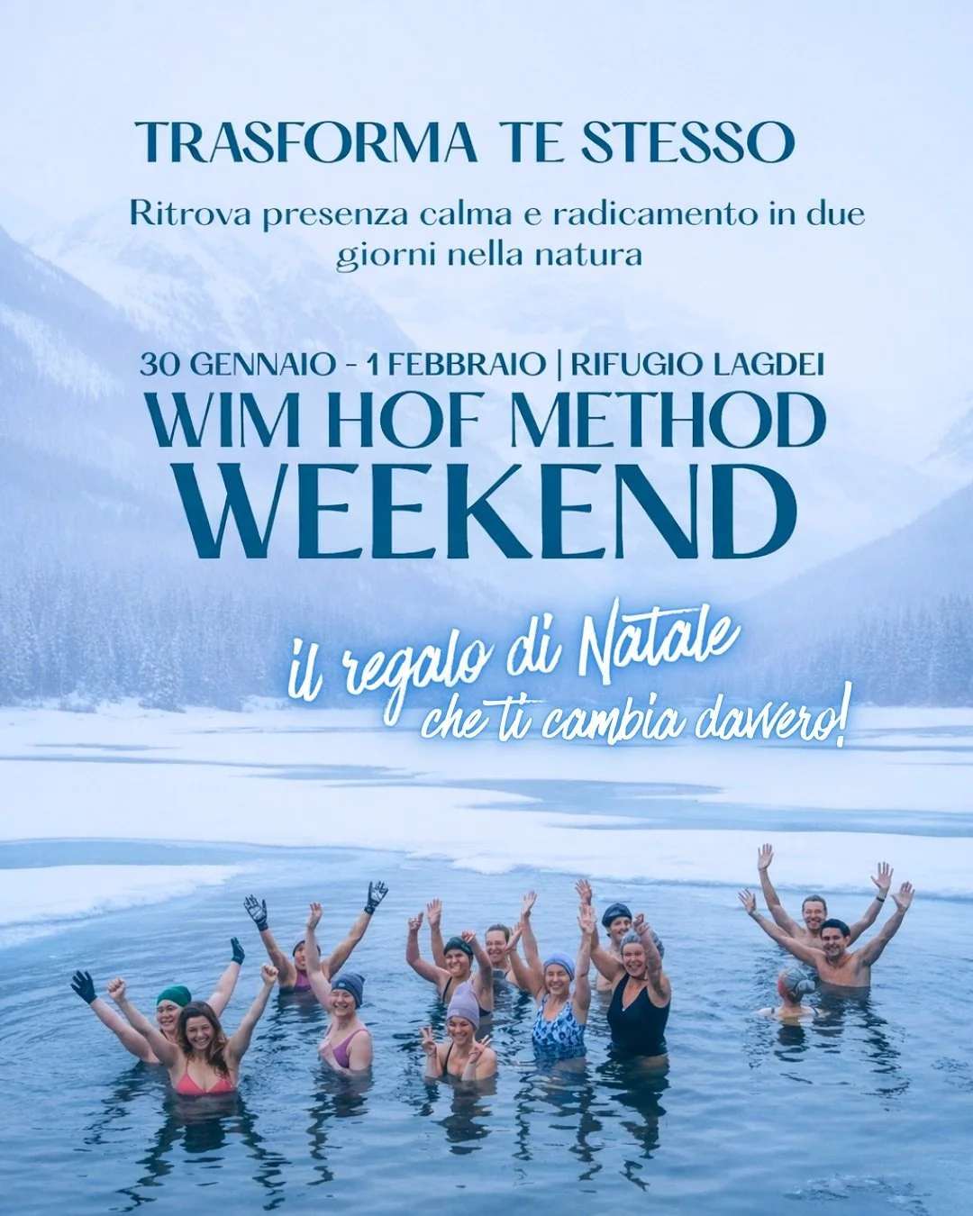 WIM HOF METHOD WEEKEND - EVENTO SOLDOUT

Respirare meglio.
Stare nel corpo.
Entrare nel freddo con calma e consapevolezza.

Un&rsquo;esperienza guidata per lavorare su respiro,
concentrazione e forza interiore, immersi
nella natura invernale del Rifu