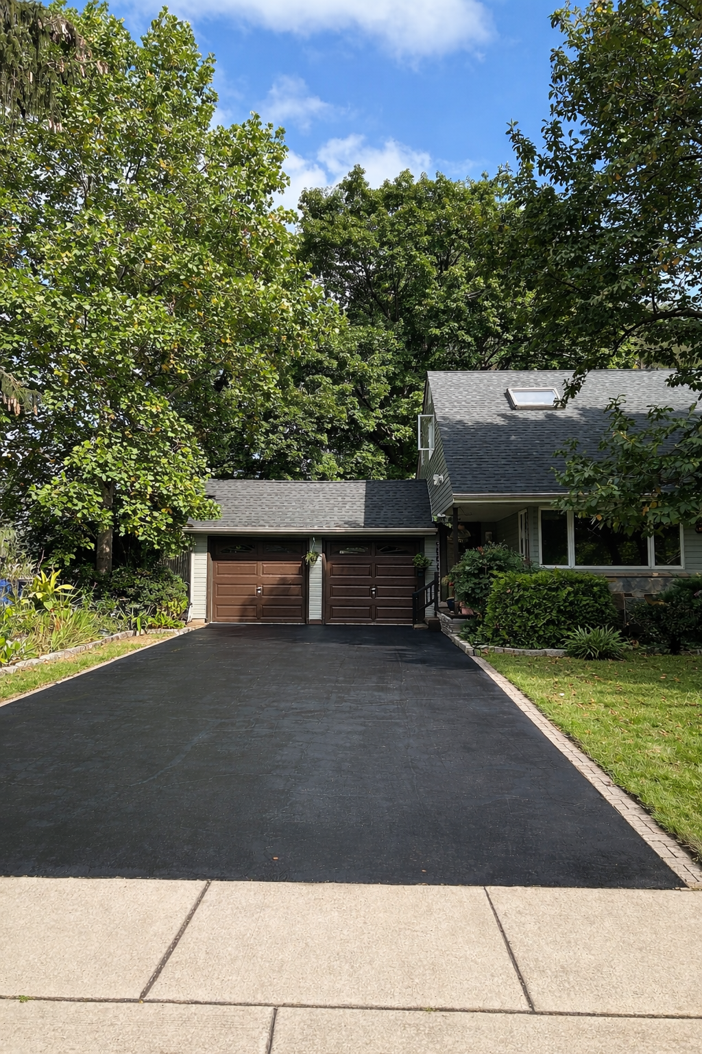 Suburban house with paved driveway.png