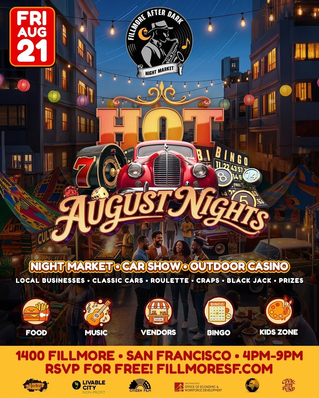 Fillmore After Dark Night Market: Hot August Night