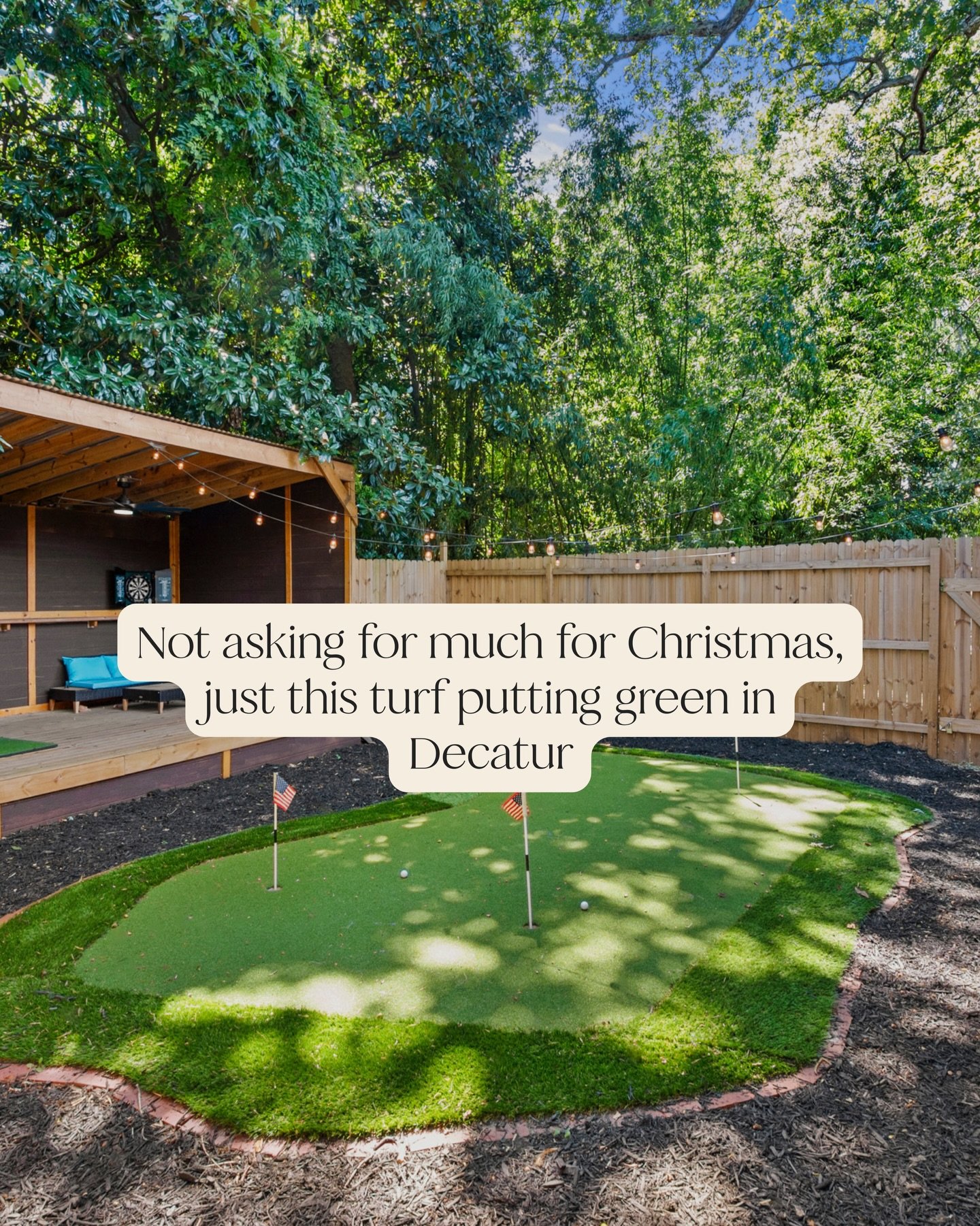 Imagine your first holiday with the family in this home ✨

✨ Bright open kitchen that flows into the living + dining
🛏️ Bonus room with full bath - ideal for guests or an office
🔥 Two backyard hangout zones: hot tub + fire pit up top, putting green