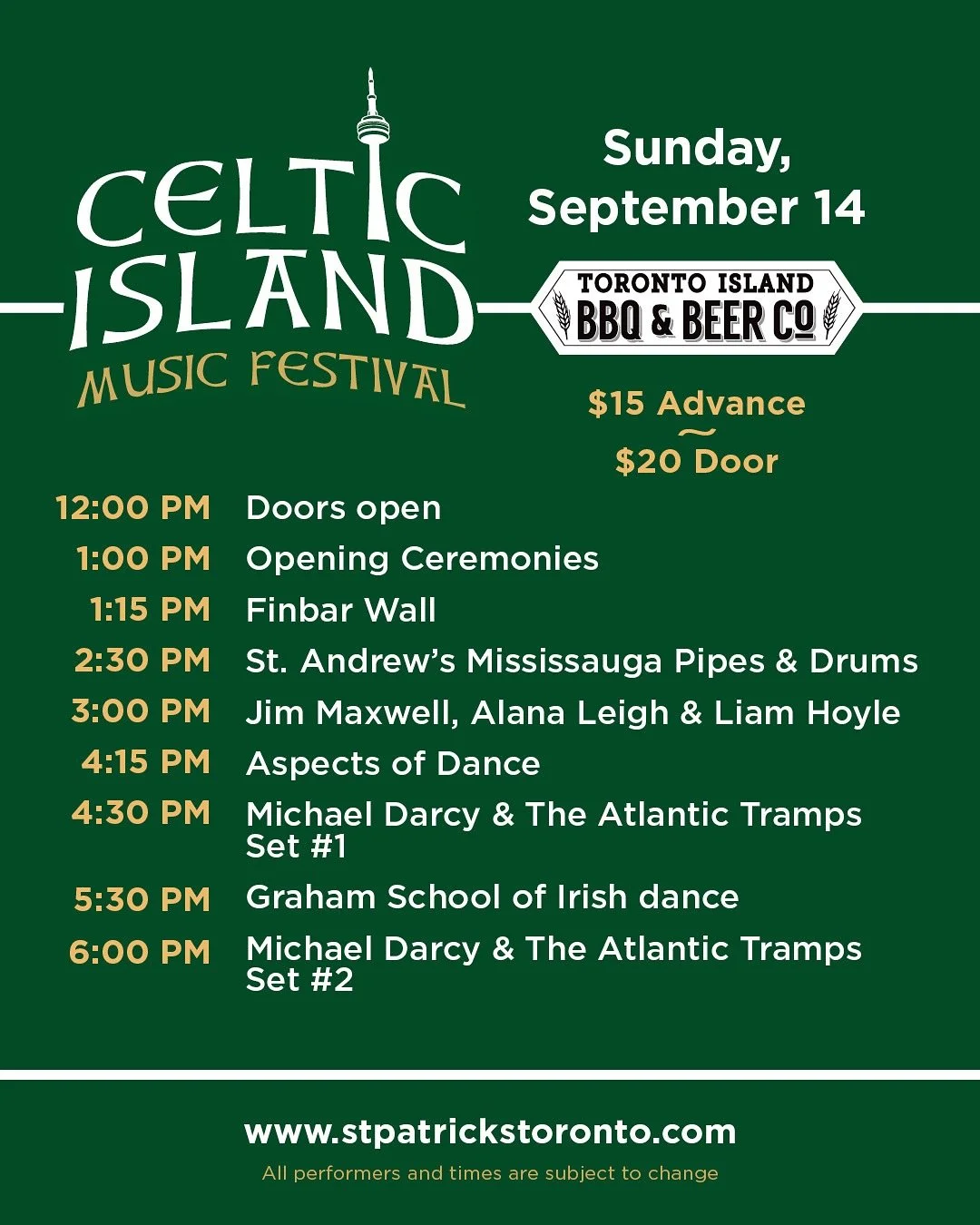 Sunday&rsquo;s lineup is set for Toronto Island! 🇮🇪 🏴󠁧󠁢󠁳󠁣󠁴󠁿 🇨🇦 

Aspects of Dance pride themselves on providing the best training with talented, caring, qualified instructors to inspire, encourage and challenge their students. The goal is 