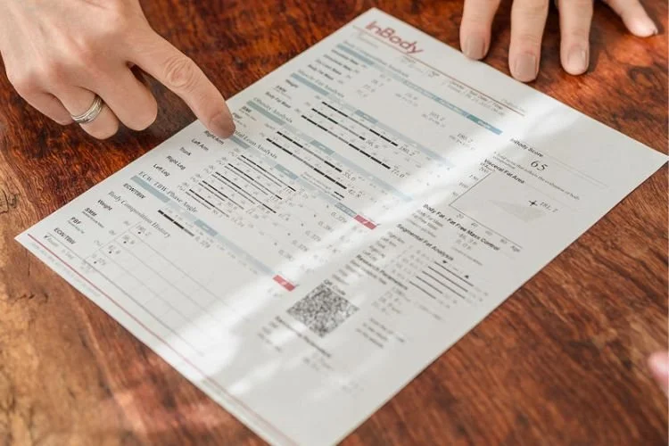 woman reviewing an inbody test