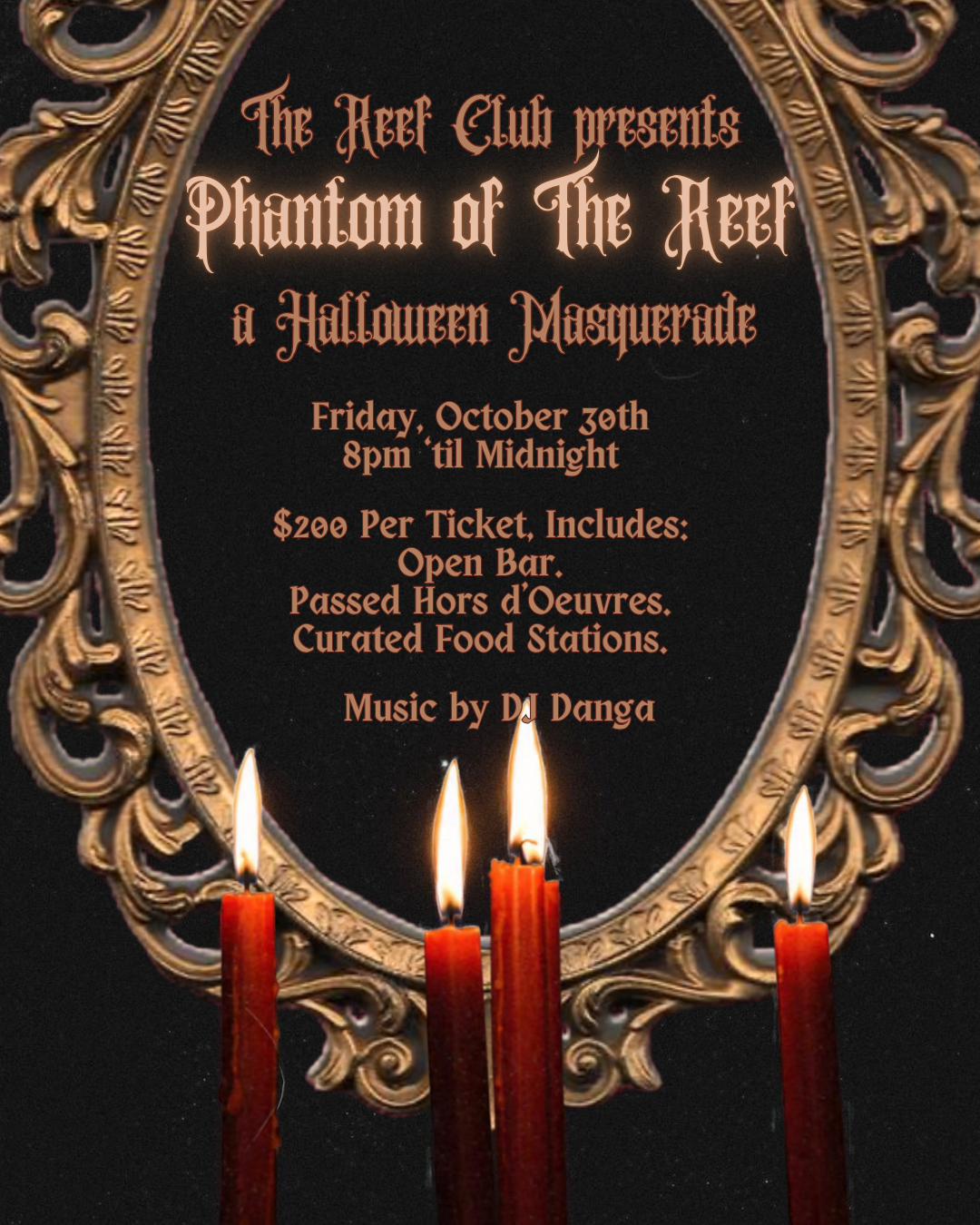 The Reef Club presents "Phantom of The Reef": a Halloween Masquerade