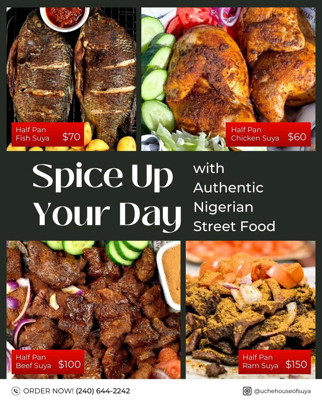 🌶️ Spice Up Your Week with Authentic Nigerian Street Food!🔥

We&rsquo;re excited to bring the bold flavors of Nigerian street food. Whether it&rsquo;s for you or someone you love, we&rsquo;ve got the perfect Suya for any occasion. Each bite is seas