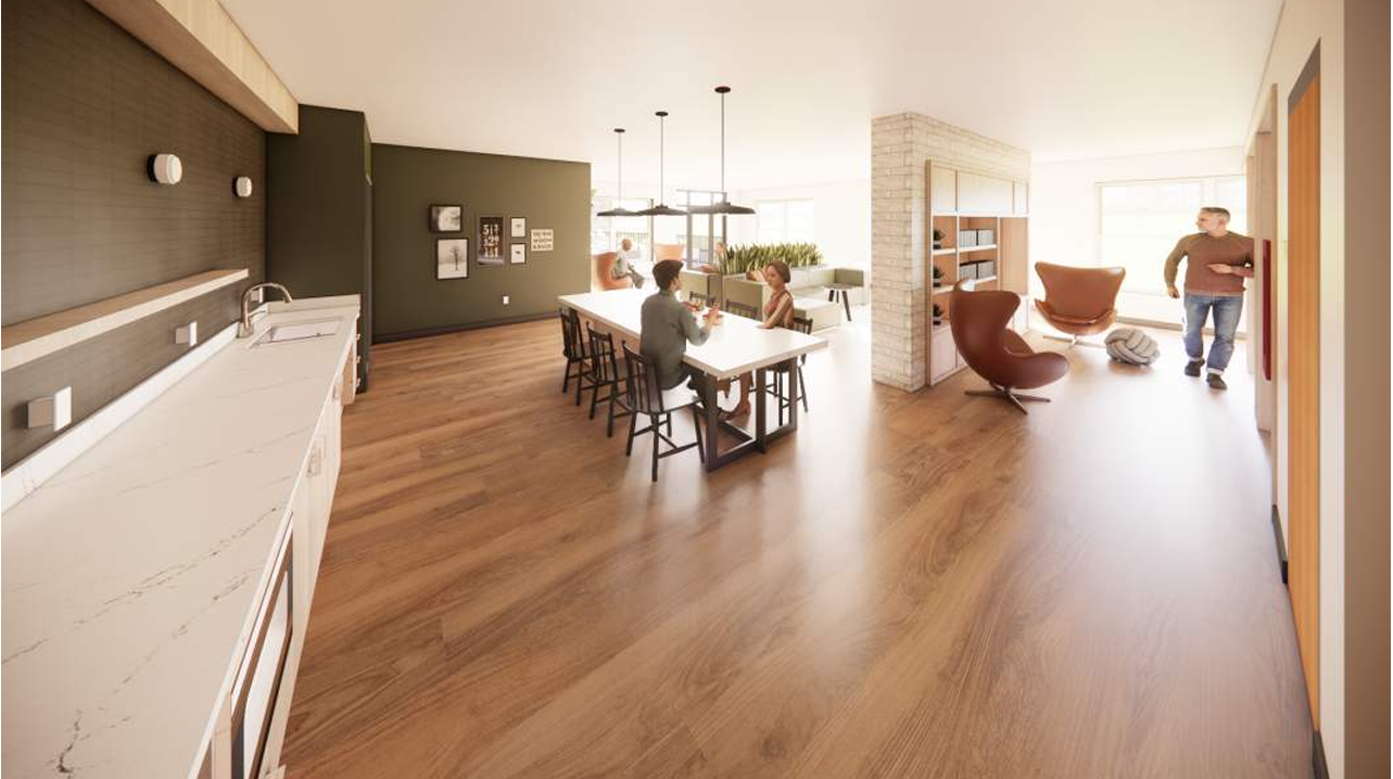 Rooftop Clubhouse and Work from Home Lounge Rendering