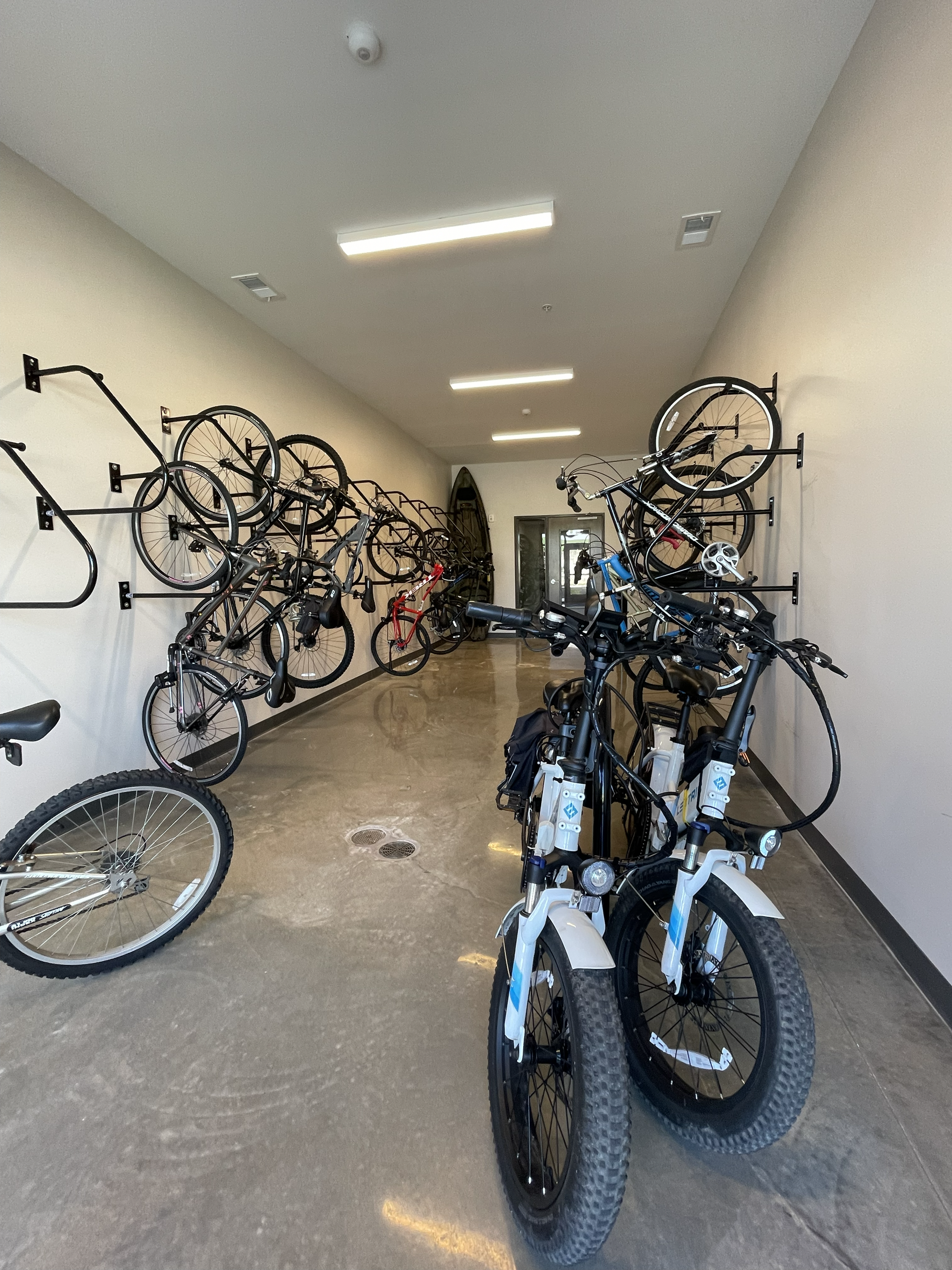 Indoor Bike and Kayak Storage Room