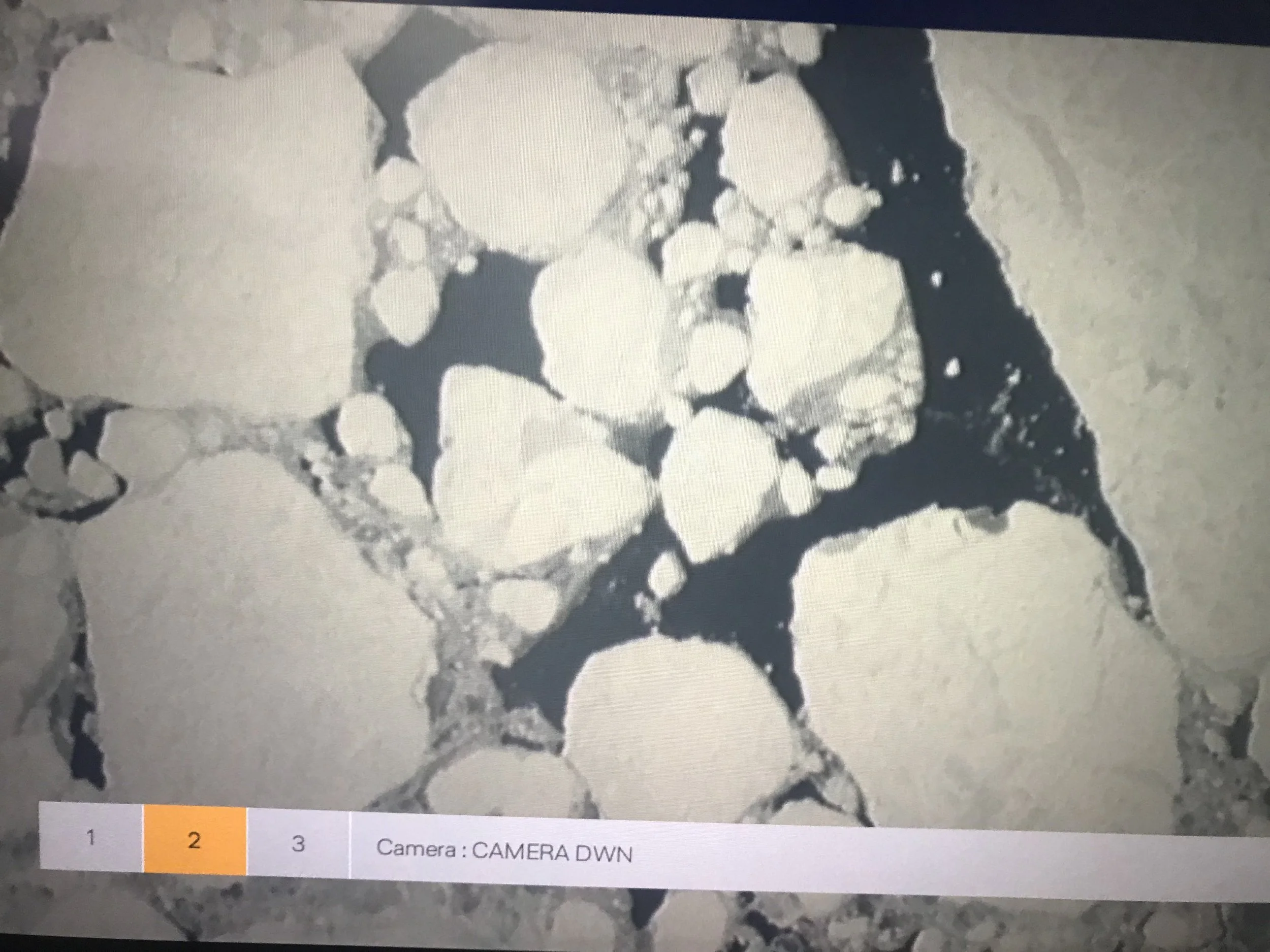 Arctic sea ice from ground camera of plane.