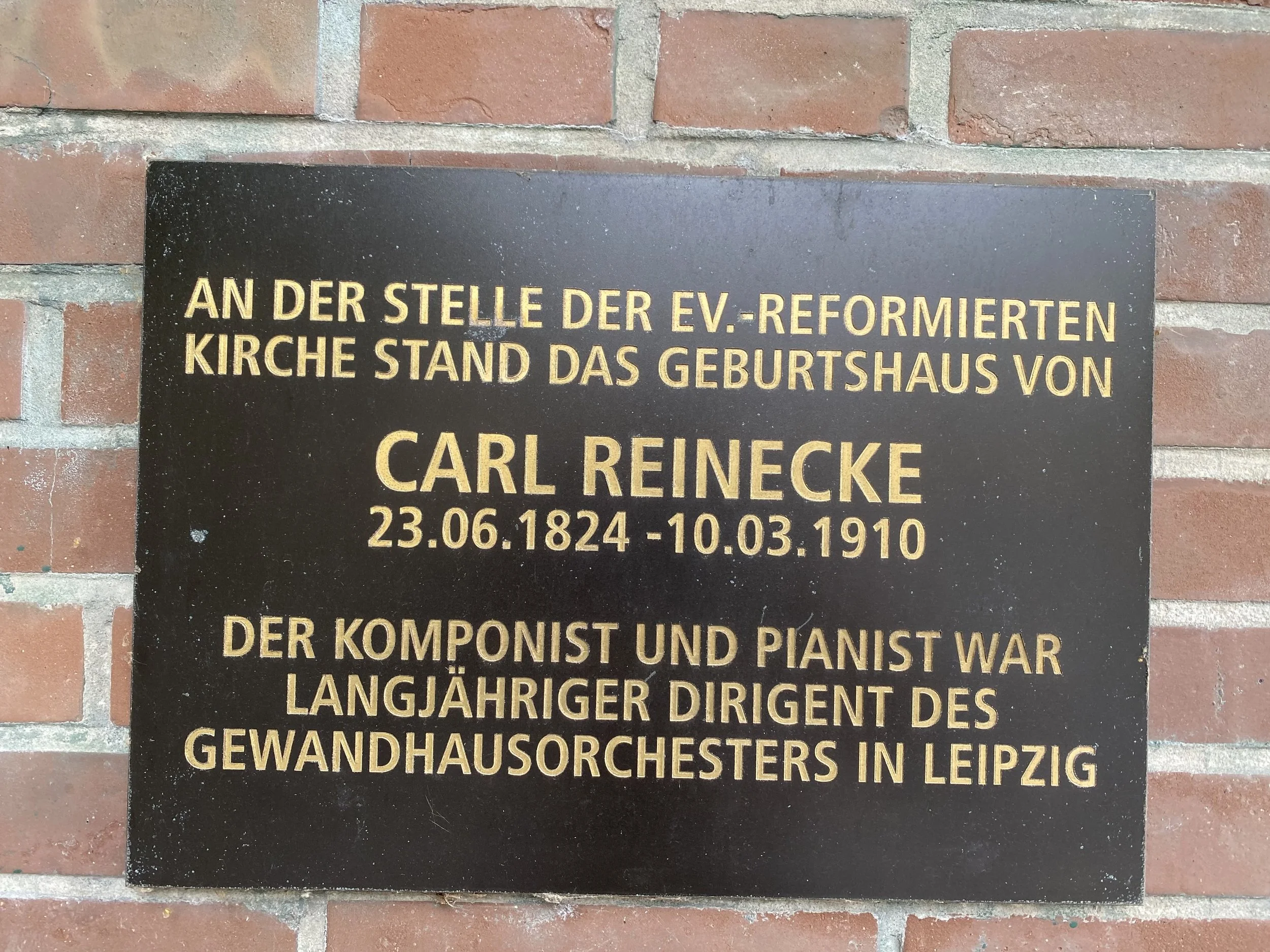'Carl Reinecke's birthplace is near this reformation church.'
