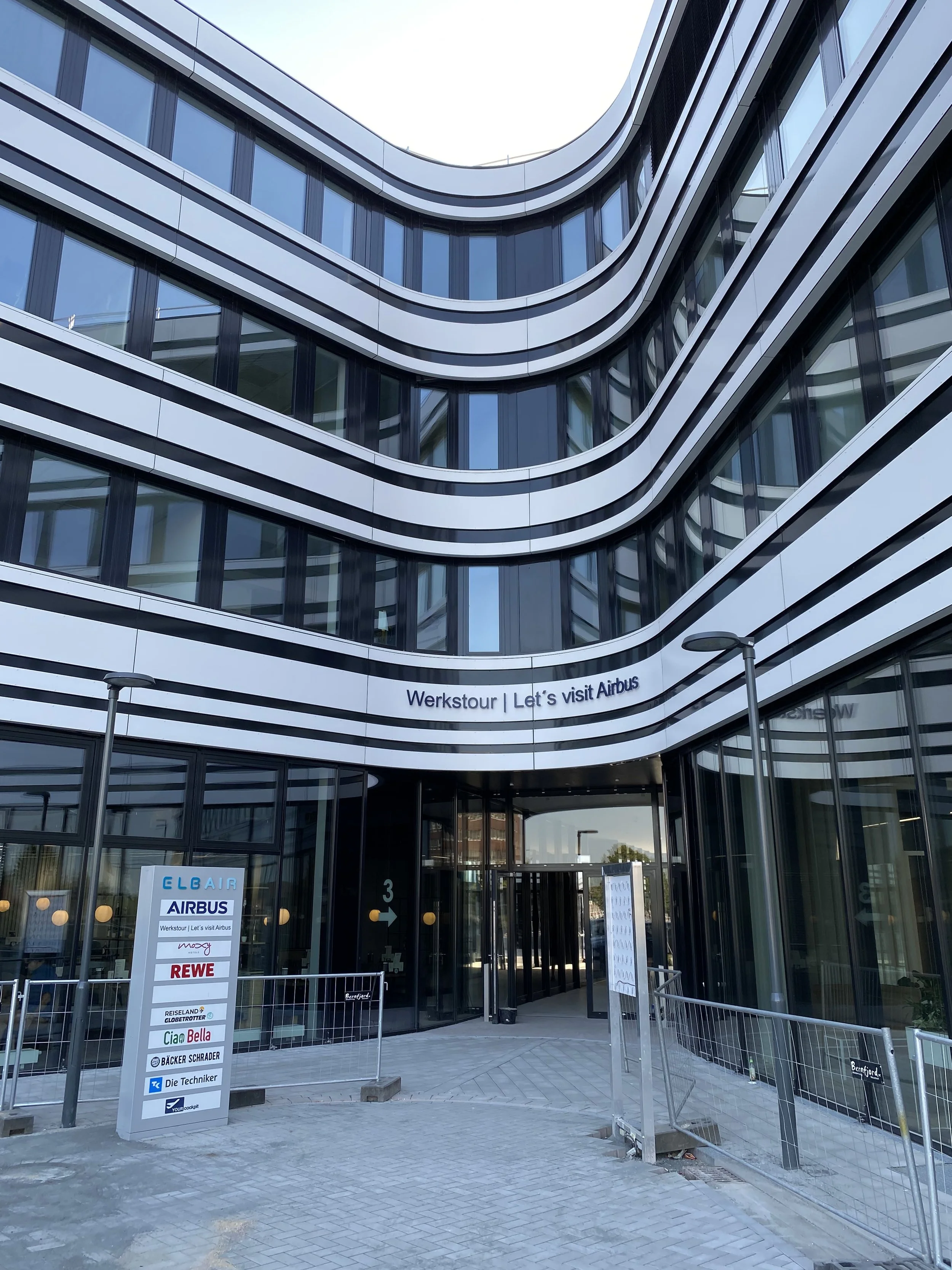 Entrance to the Airbus factory in Hamburg, Germany