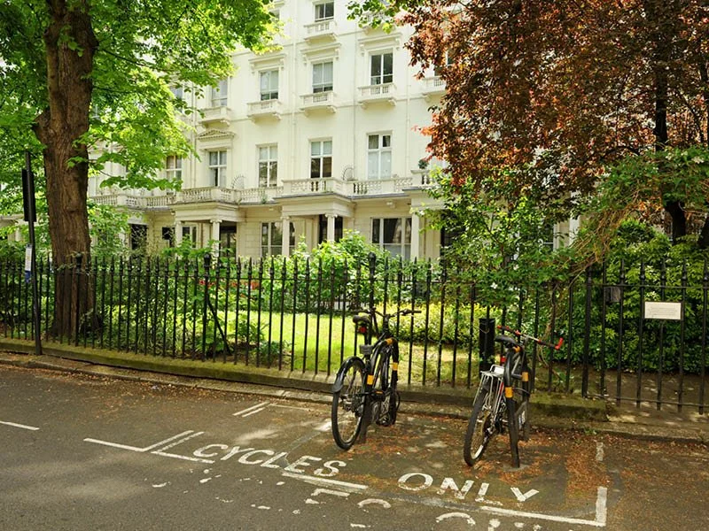 Street-level view of student housing at Beaumont House