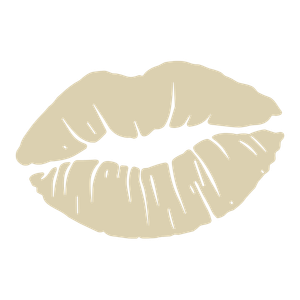 Illustration of closed lips with lipstick