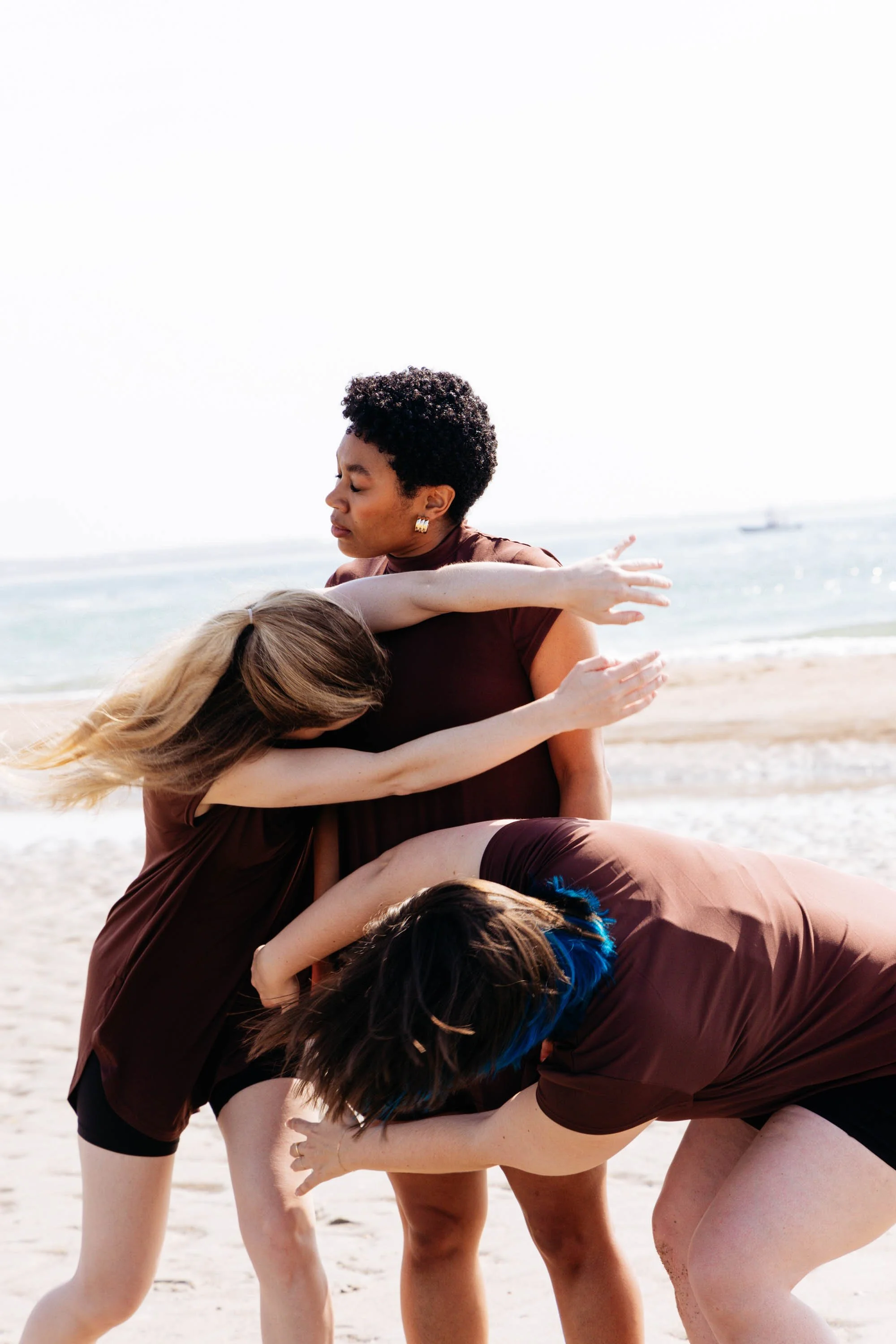 Dancers perform an emotional embrace in April L. McLaurin’s dance film “Frisson,” choreographed and filmed on the North Carolina coast.