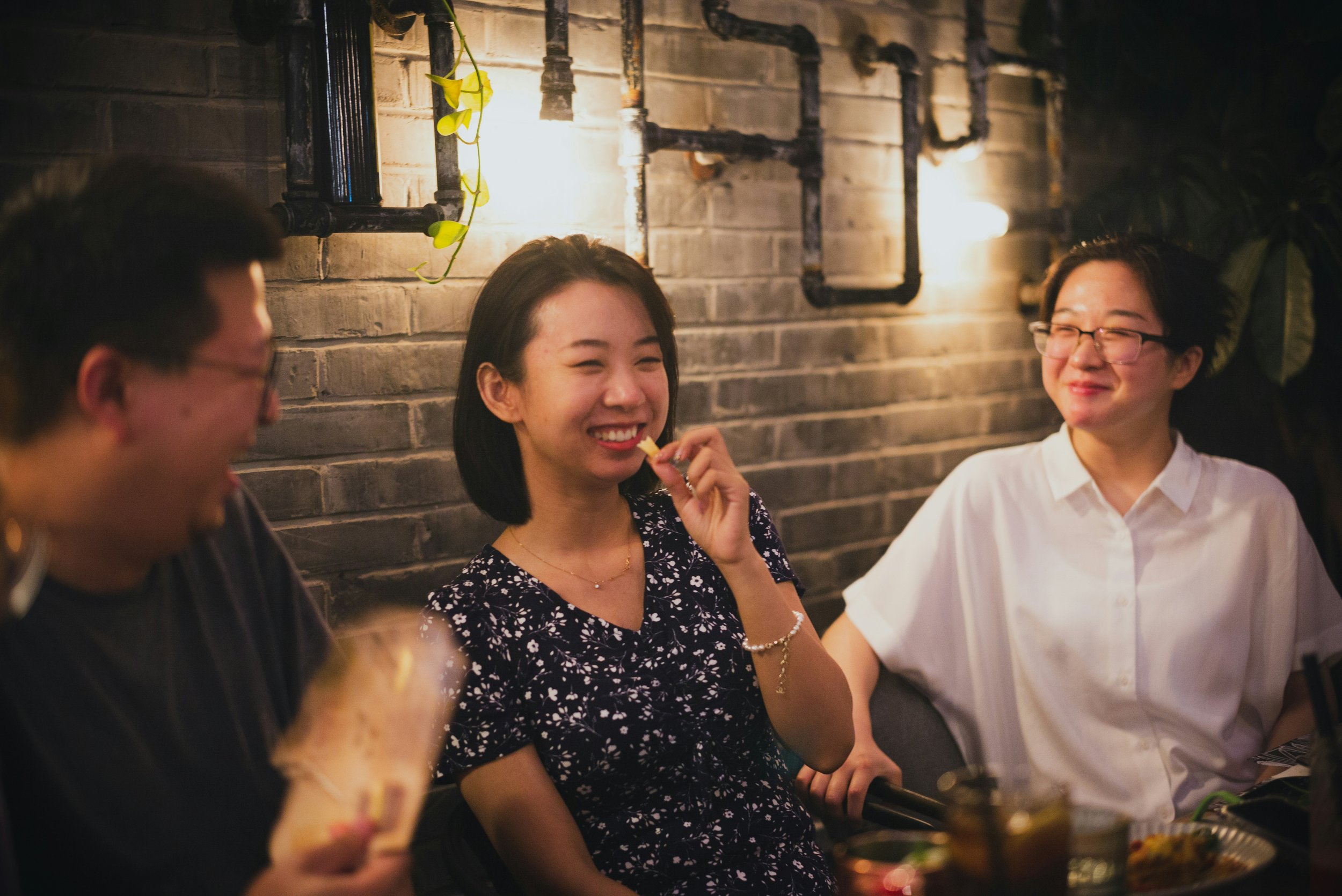Group of asian friends at dinner