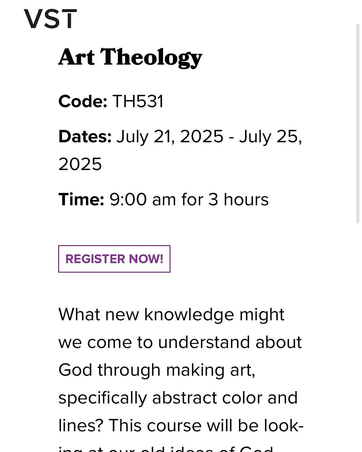 This summer I have been invited to teach a week long course at the Vancouver School of Theology. You can sign up until June 12!