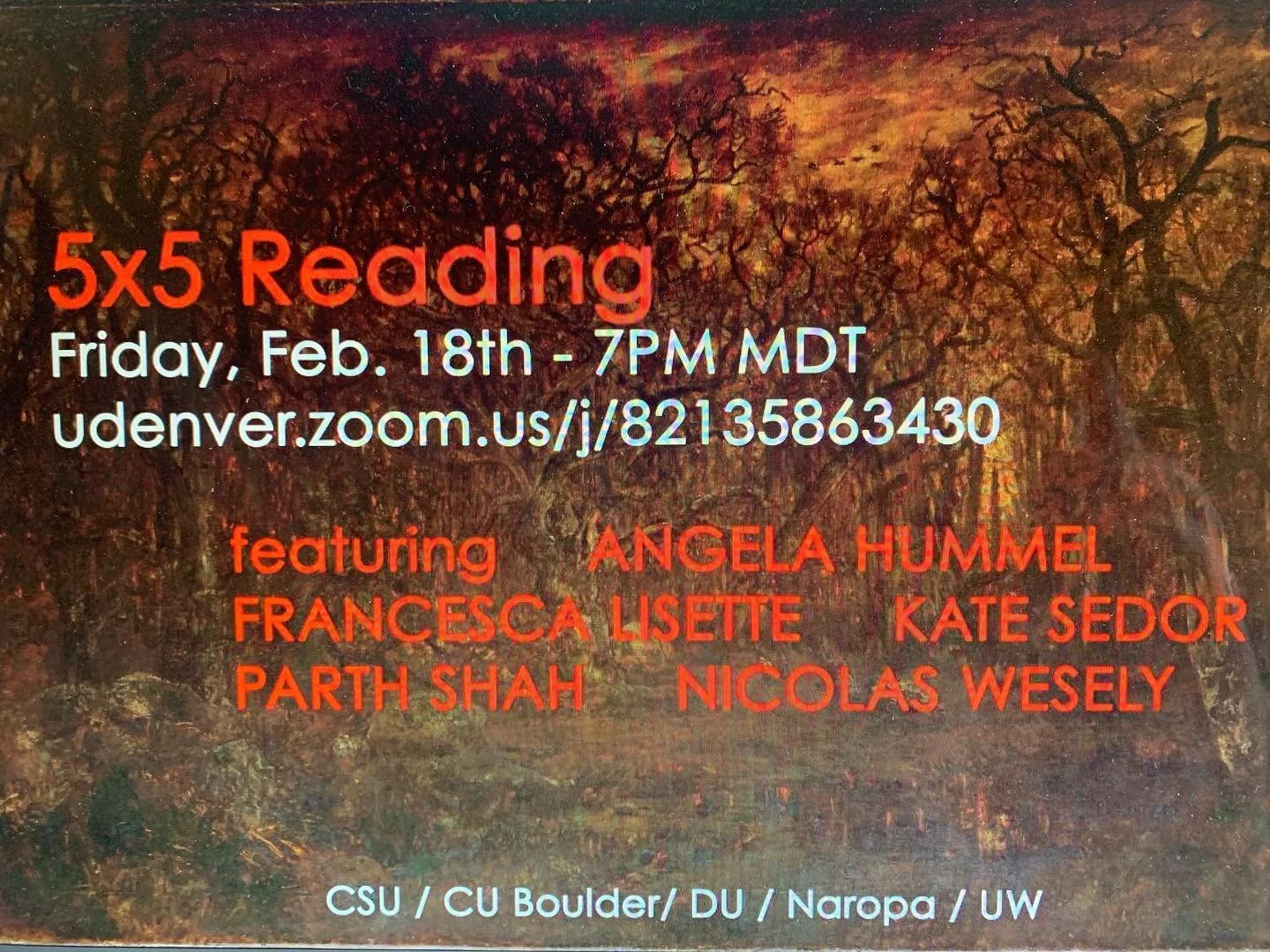 It&rsquo;s on zoom if you want to watch!