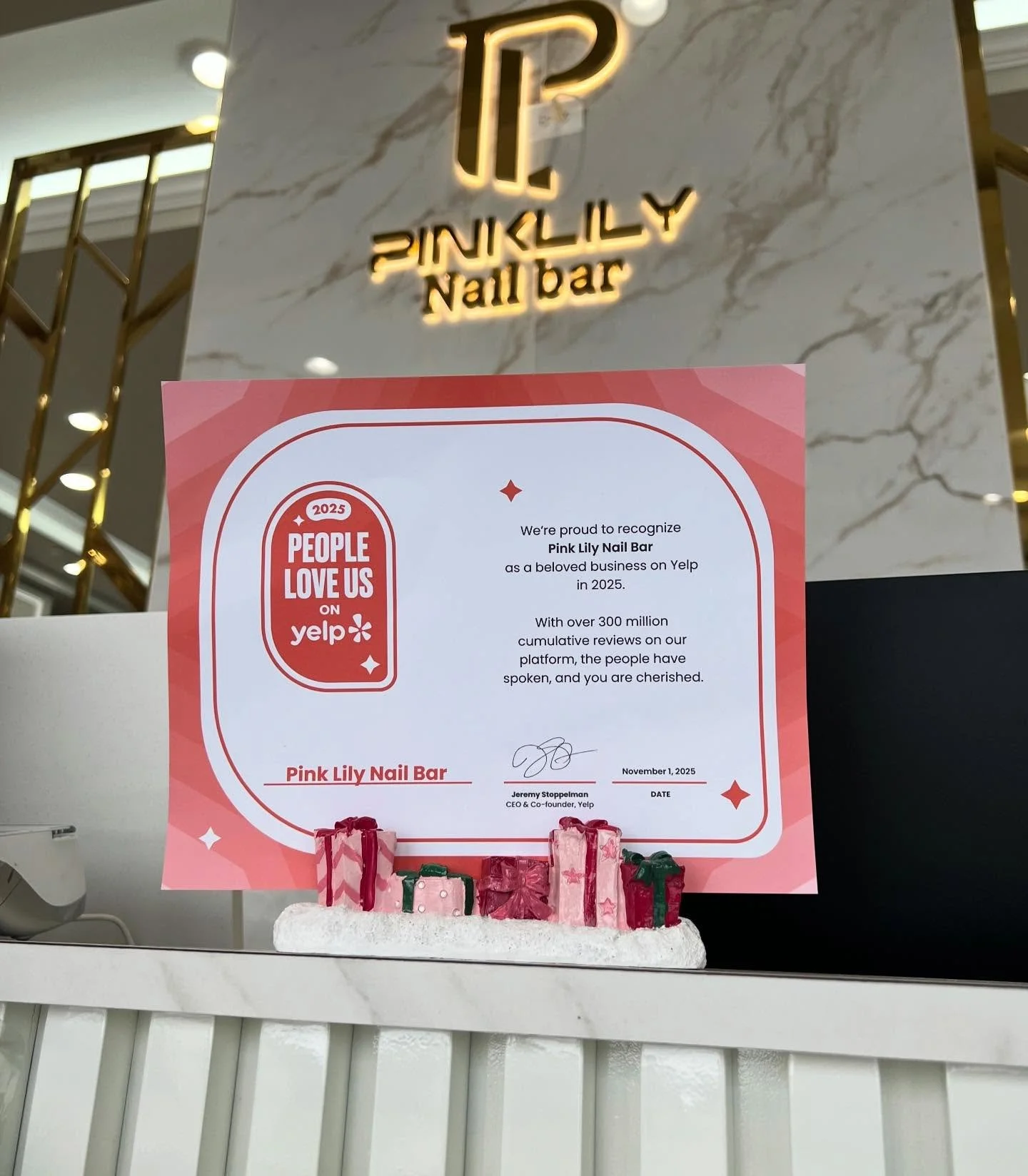 PinkLily Nail Bar is proud to announce that we&rsquo;ve been recognized by Yelp! Thank you to our amazing clients and community for your continued love and support. We couldn&rsquo;t do this without you! 🫶🏼