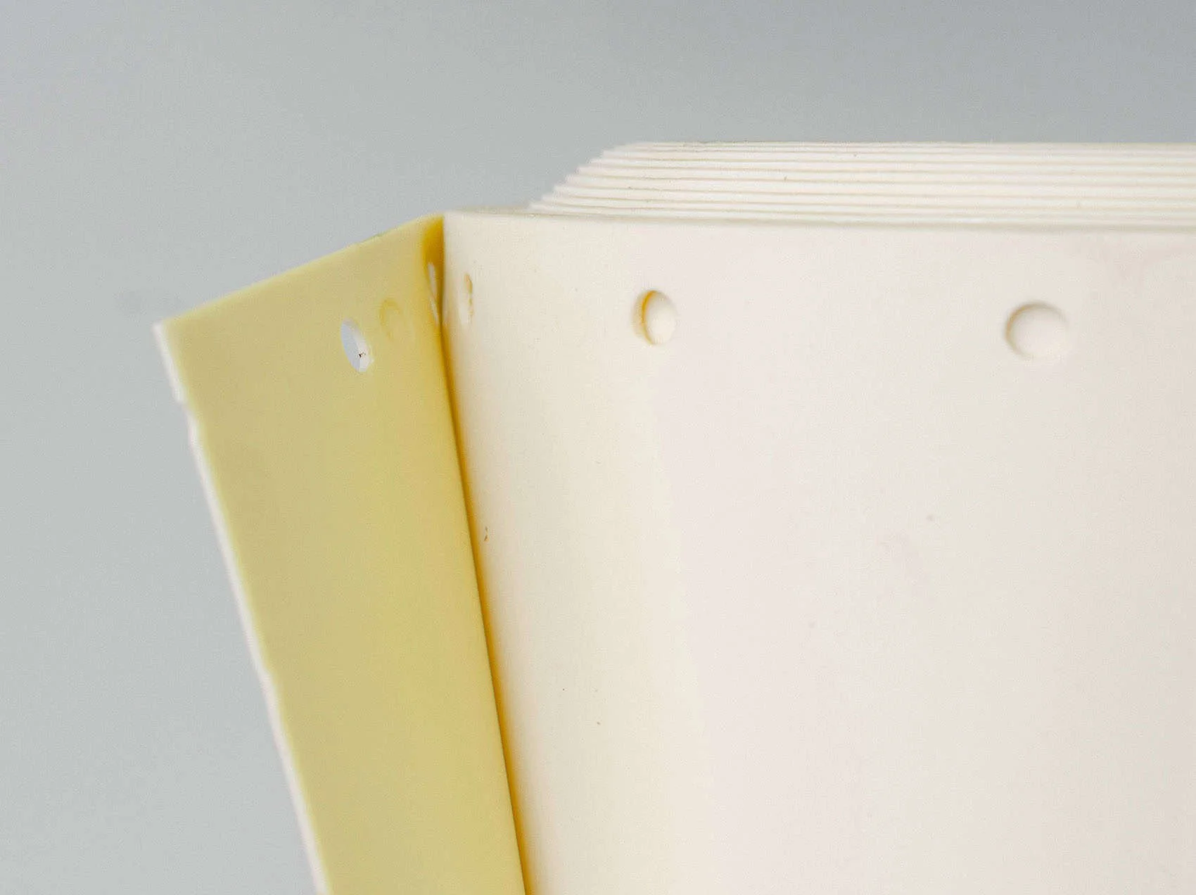 A closeup of the top of a roll of ublast stencil roll