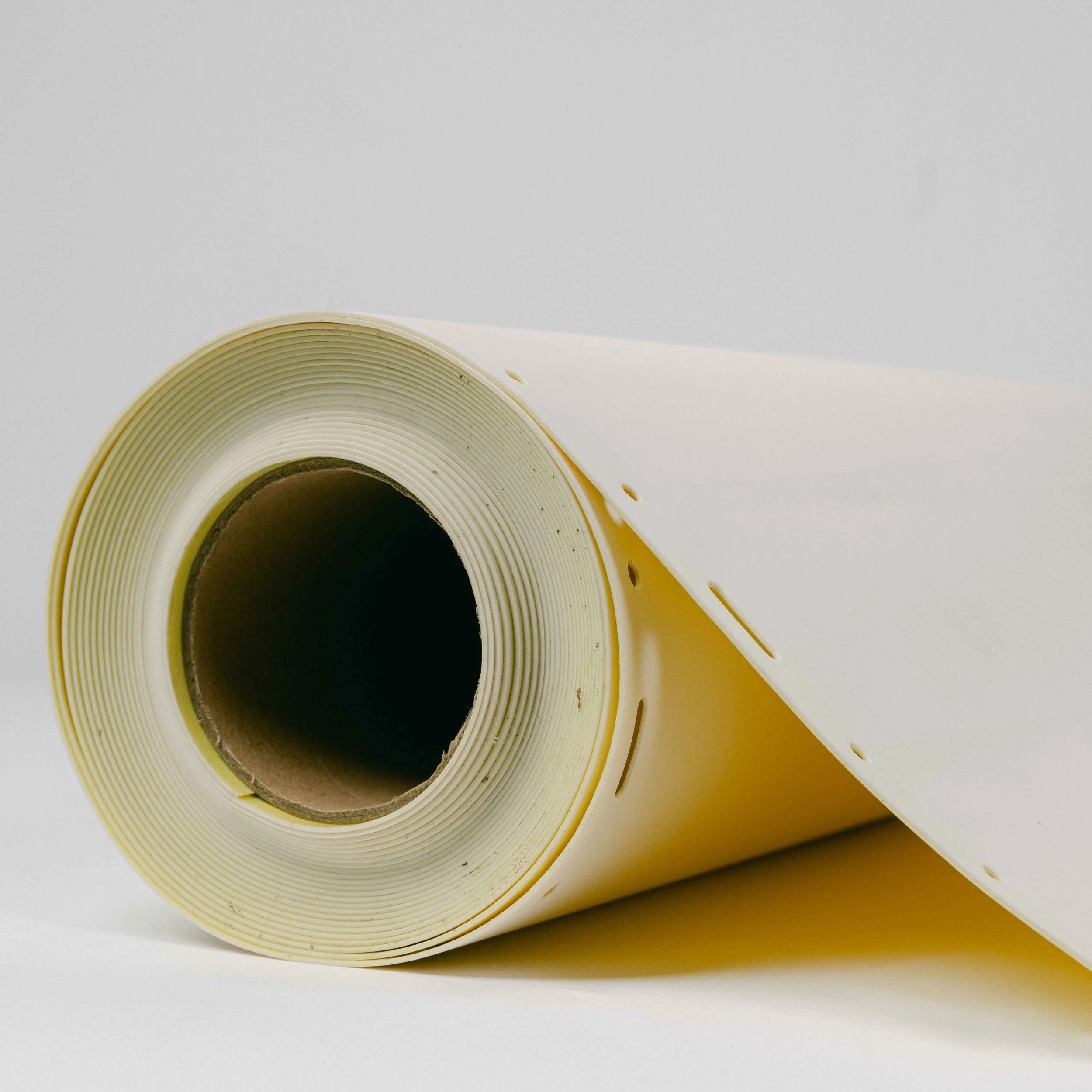 A roll of 719 on its side end view