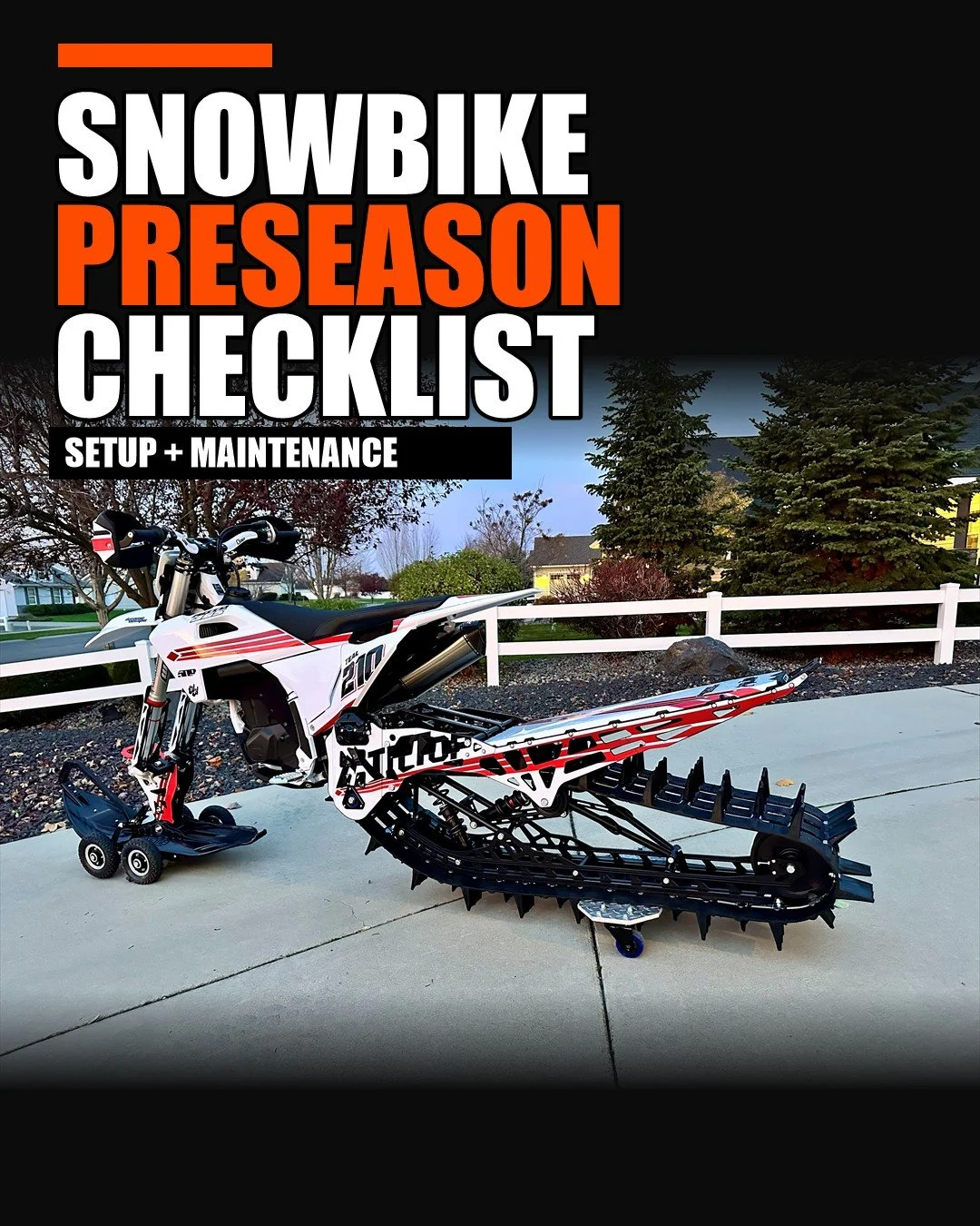 The first ride starts in the shop. ❄️

13 checks. One snowbike ready for winter.

Our new Snowbike Preseason Setup and Maintenance Checklist covers fluids, track tension, drivetrain, suspension, electrical gear and the checks to repeat after your fir
